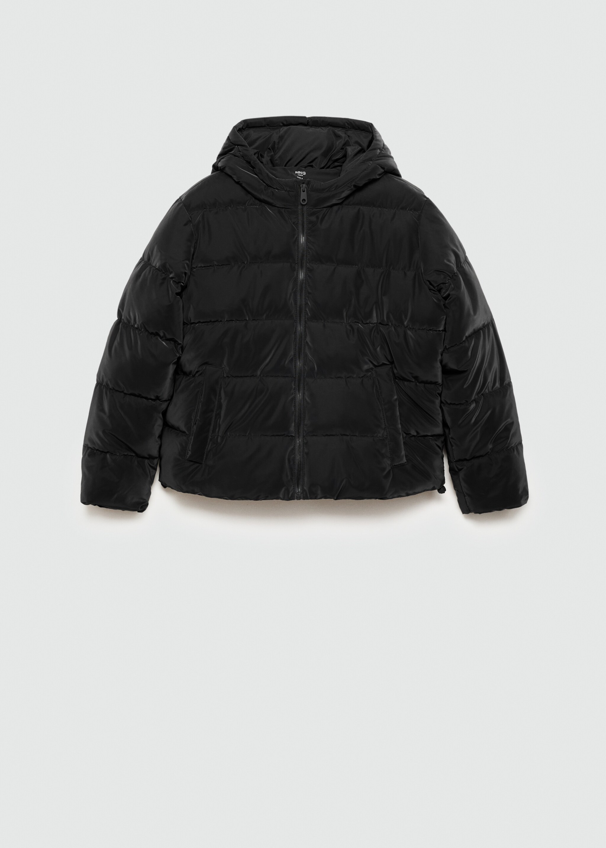 Gepolsterter Anorak mit Kapuze - Artikel ohne Model, Schwarz. Ref: 77045630-00.