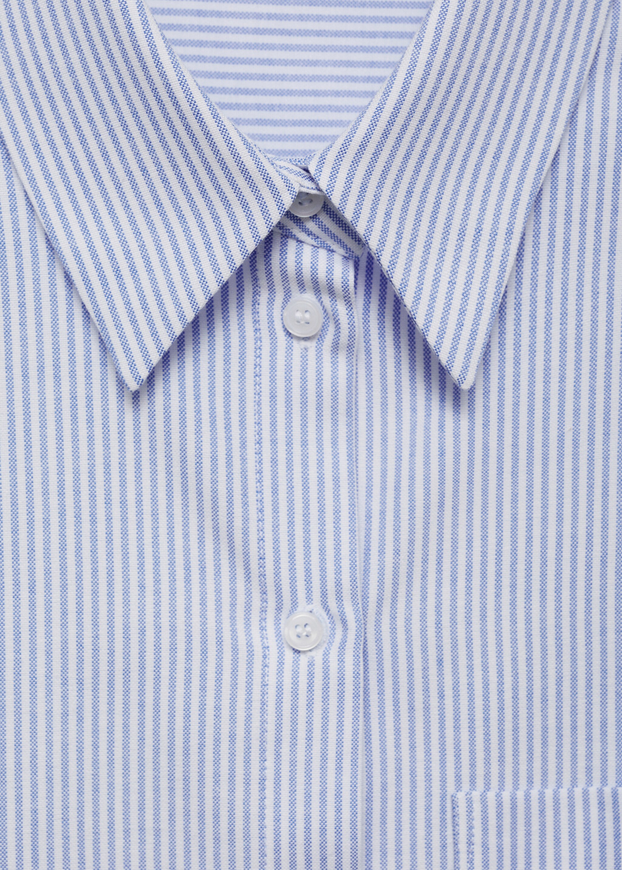 Striped cotton shirt - Details of the article 8, Sky Blue. Ref: 77045636-00.