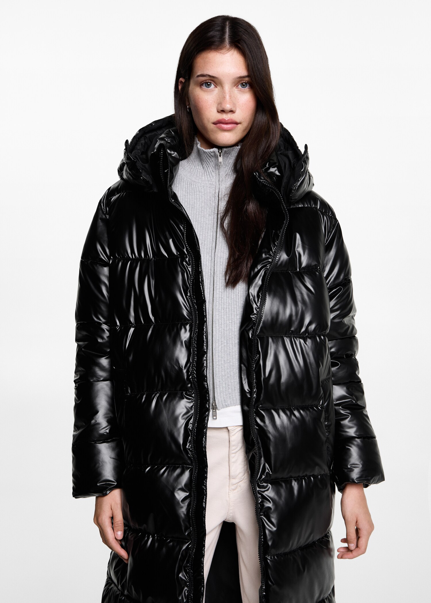 Quilted long coat - Medium plane