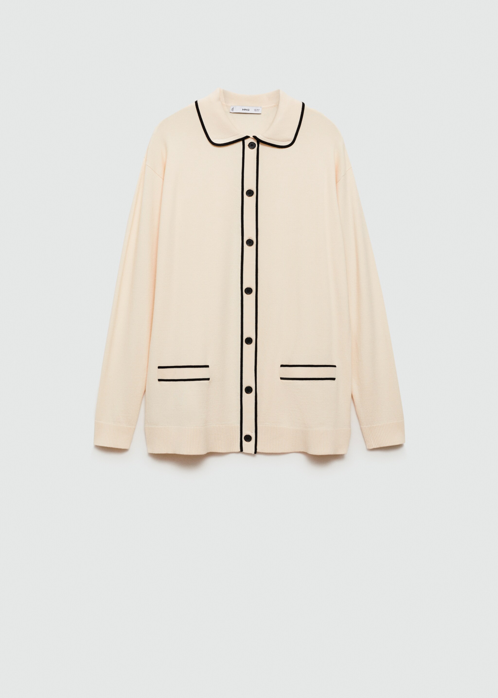 Oversized cardigan with contrasting trims - Article without model