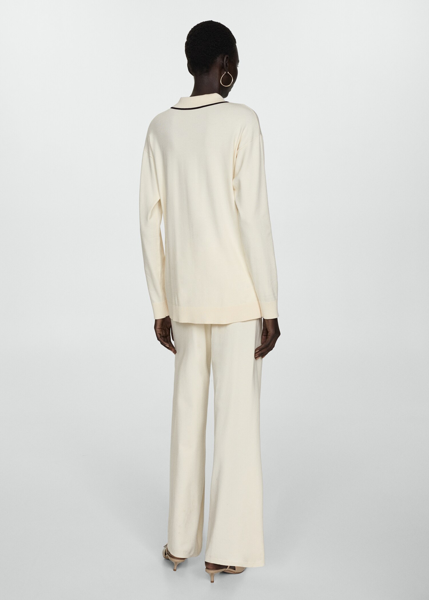 Oversized-Cardigan mit Kontrastborten - Rückseite des Artikels