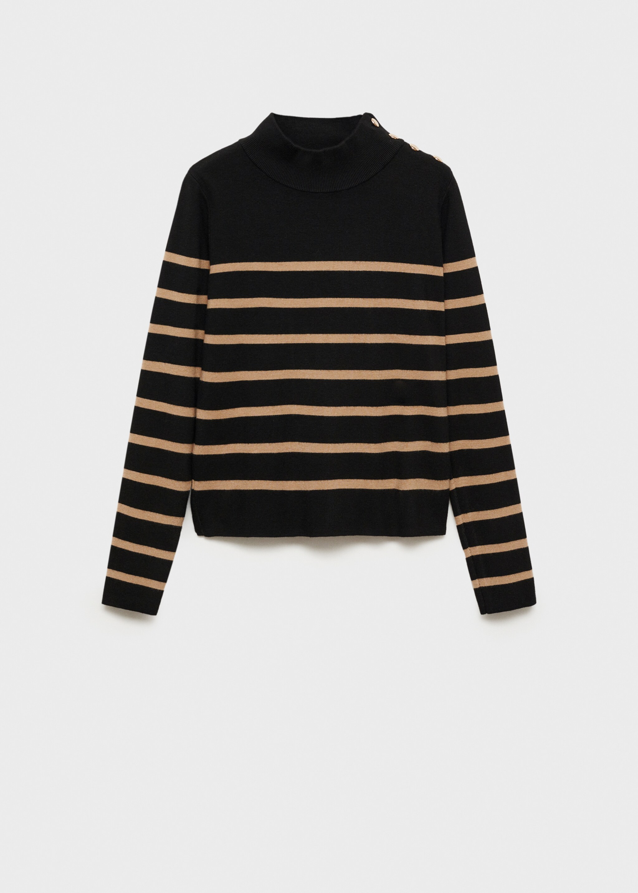 Sweater with shoulder buttons - Article without model, Medium Brown. Ref: 77045641-00.