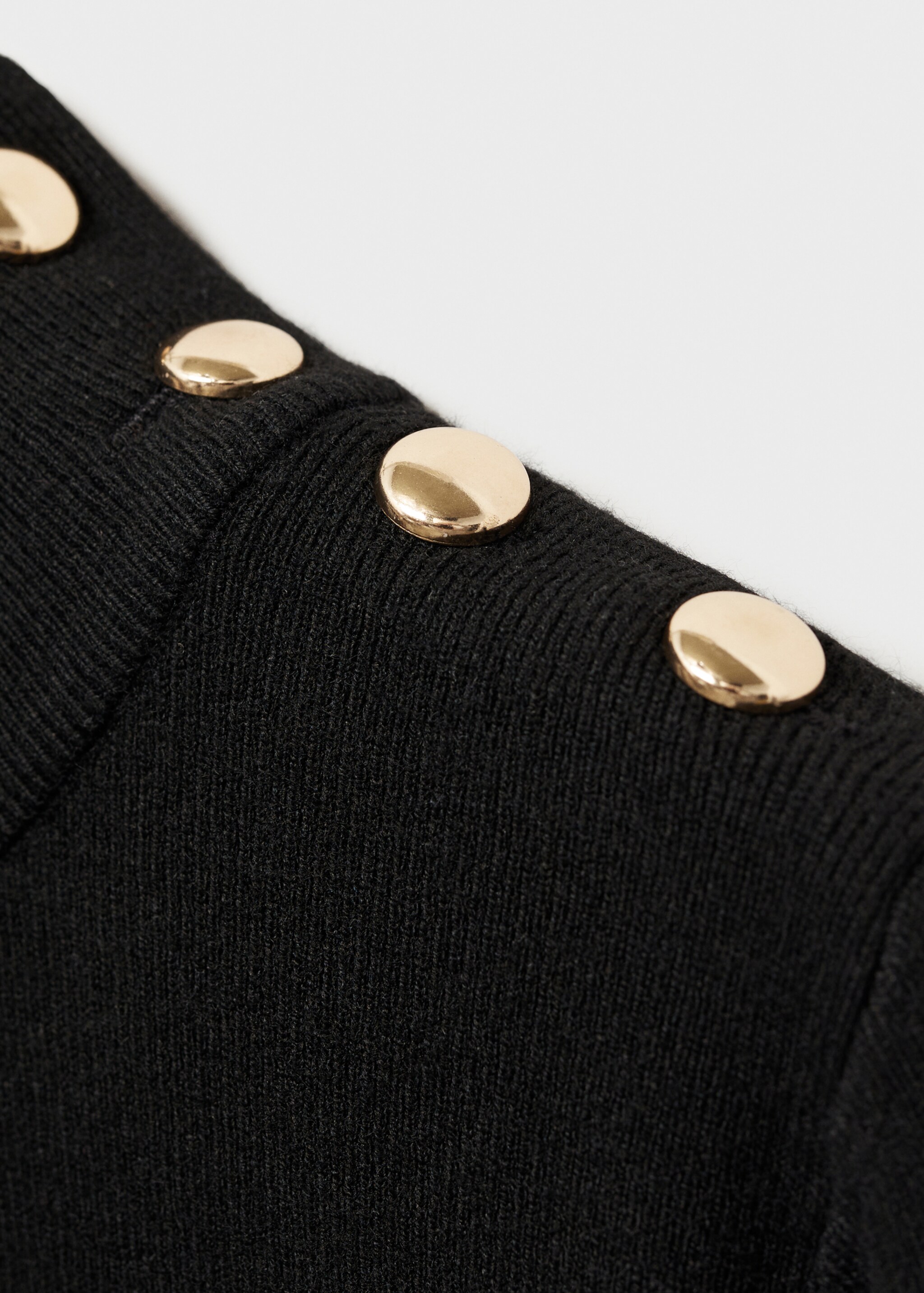 Sweater with shoulder buttons - Details of the article 8, Medium Brown. Ref: 77045641-00.