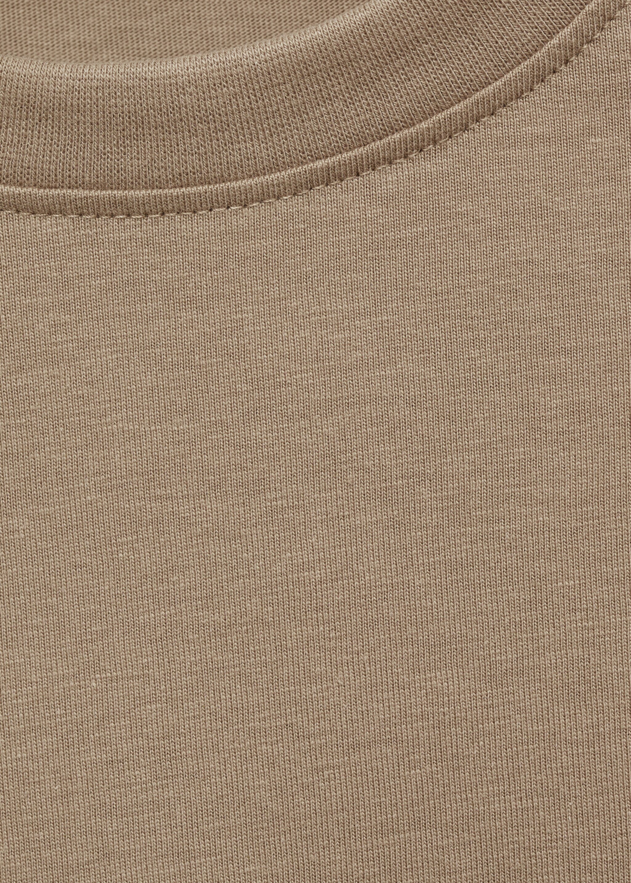 Long sleeve cotton t-shirt - Details of the article 8, Medium Brown. Ref: 77045643-00.
