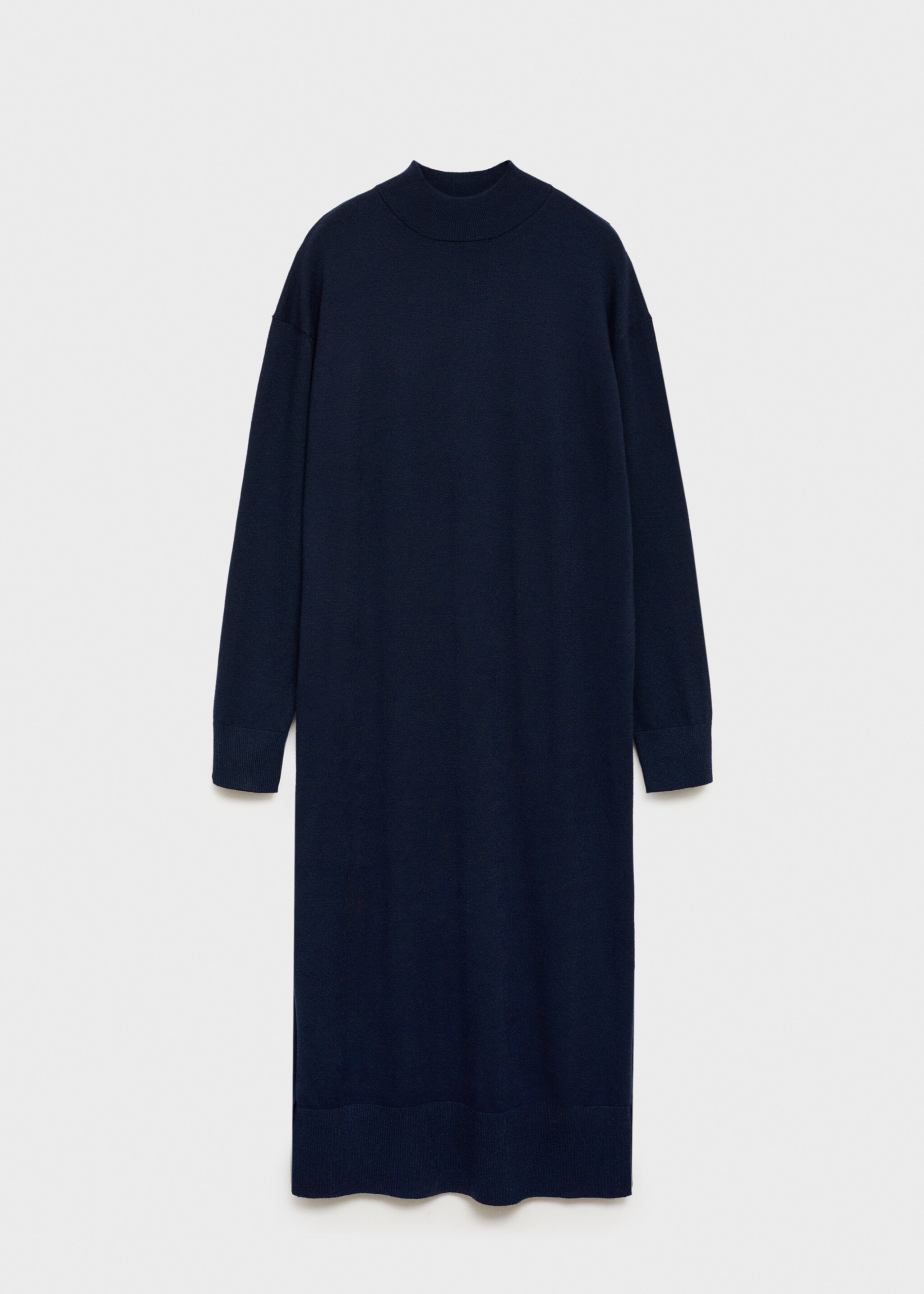 Round-neck knitted dress - Article without model, Dark Navy. Ref: 77045647-00.