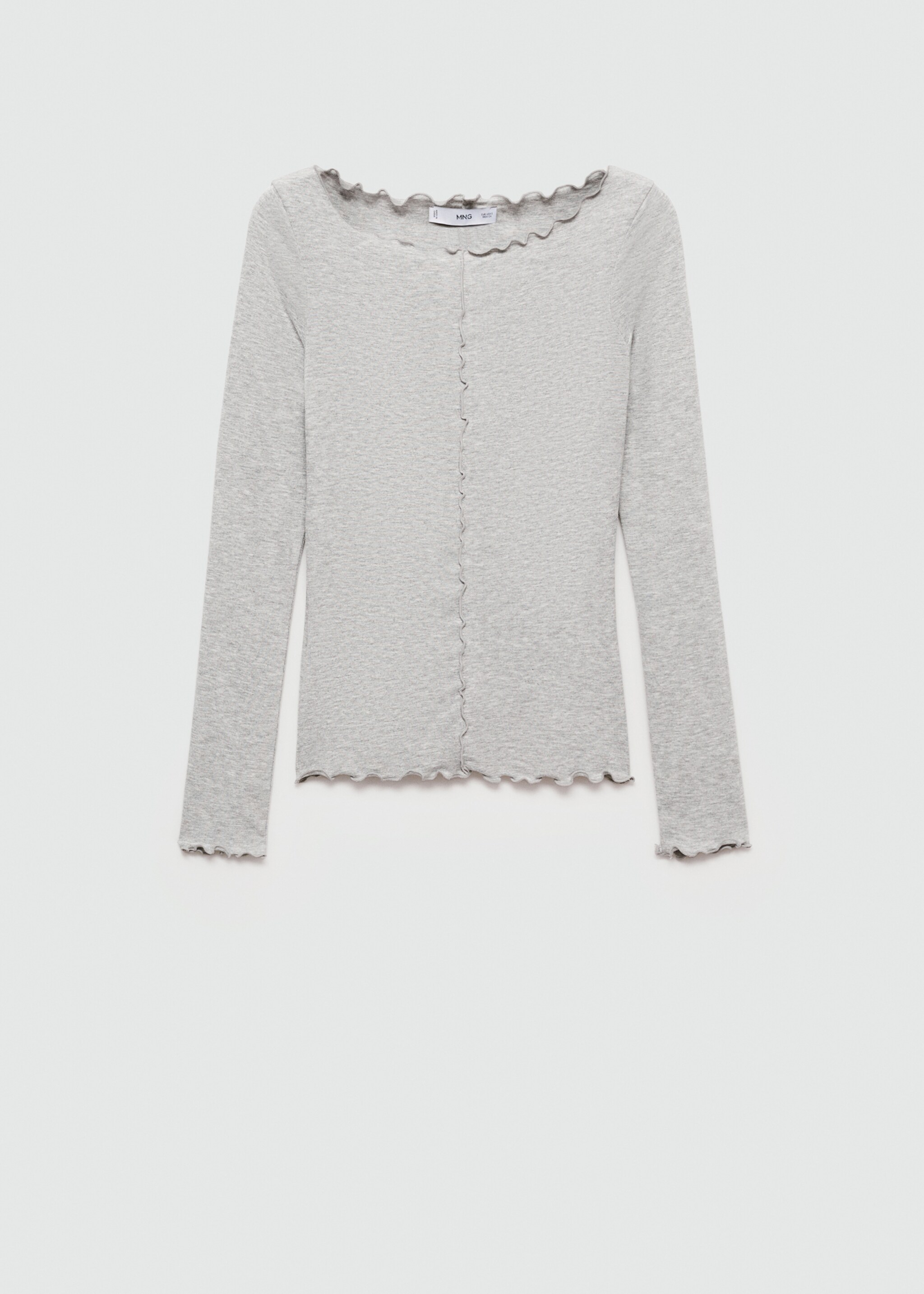 Μπλούζα μακρύ μανίκι rib - Προϊόν χωρίς μοντέλο, Γκρι. Ref: 77045648-00.