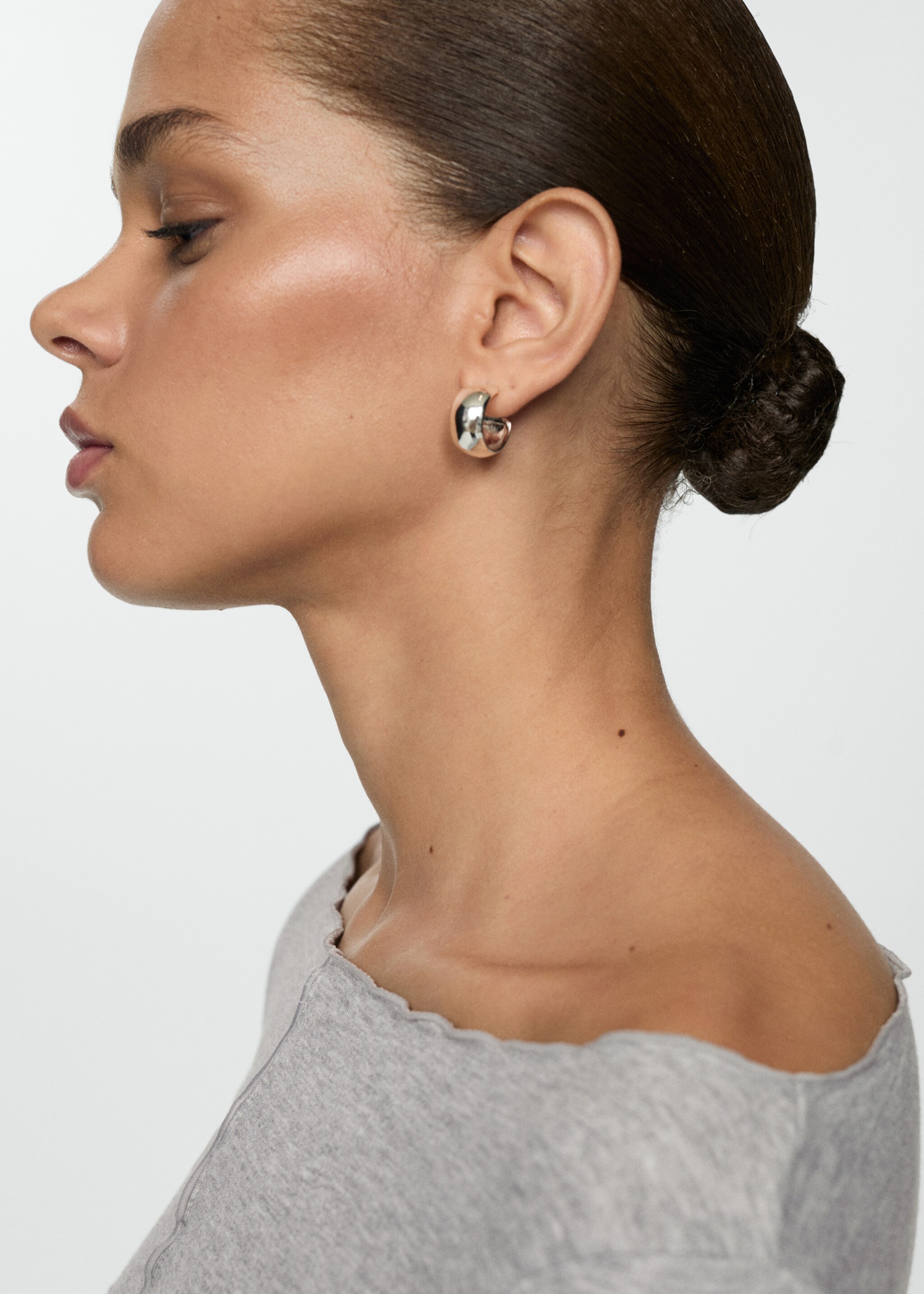 Μπλούζα μακρύ μανίκι rib - Λεπτομέρεια του προϊόντος 1, Γκρι. Ref: 77045648-00.