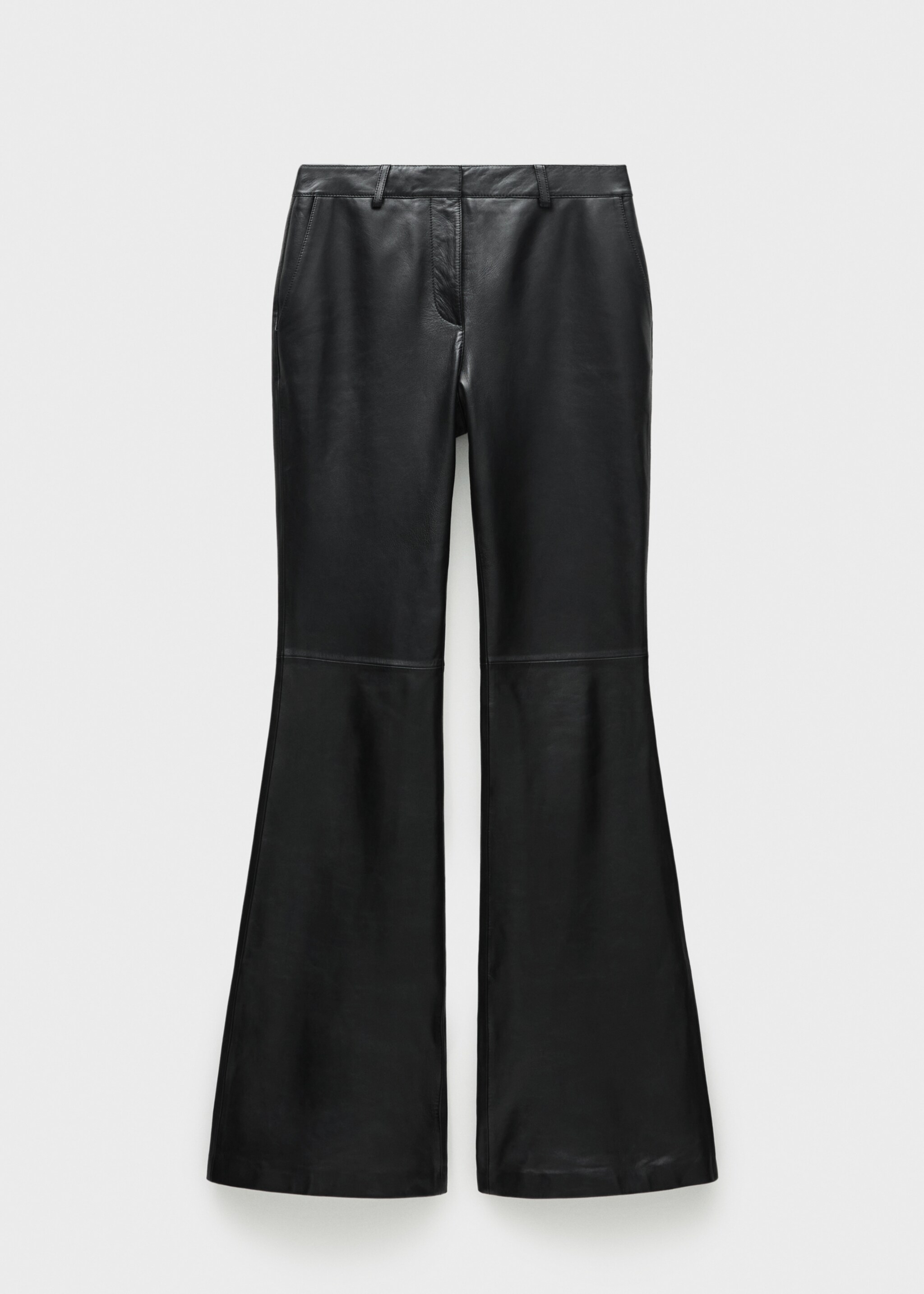 Flared leather trousers - Article without model, Black. Ref: 77045656-00.
