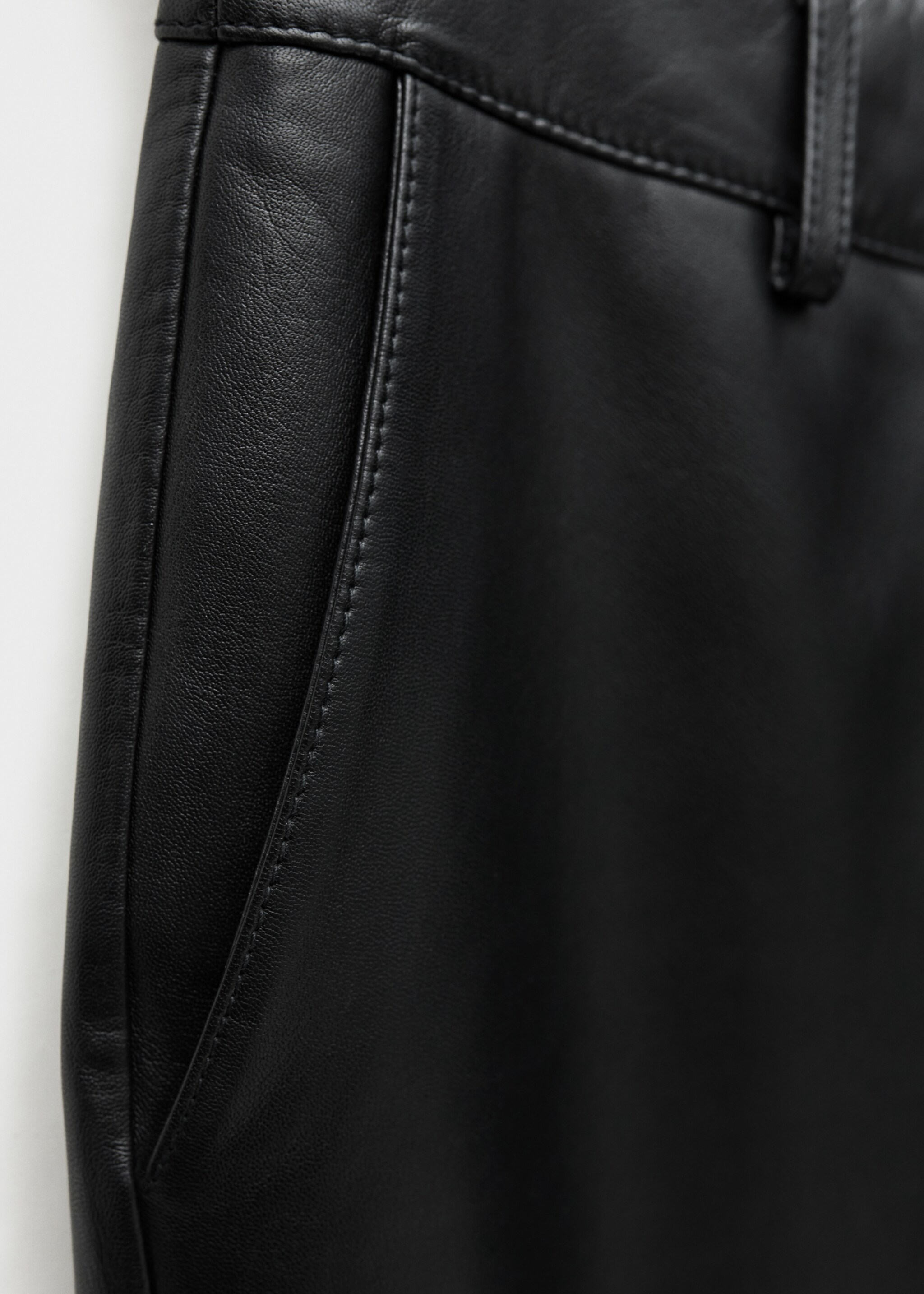 Flared leather trousers - Details of the article 0, Black. Ref: 77045656-00.