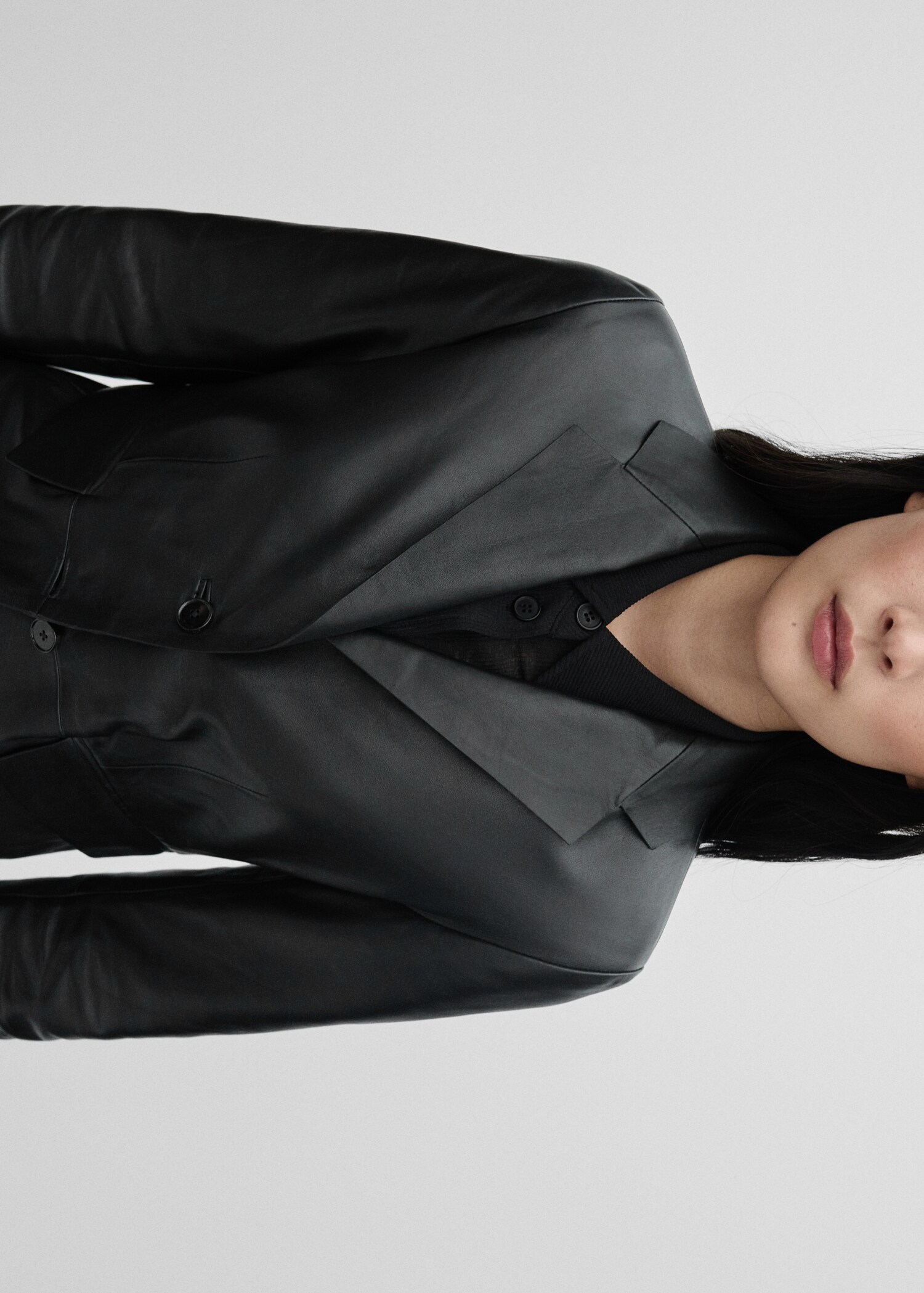 Blazer cuir crop - Plan moyen