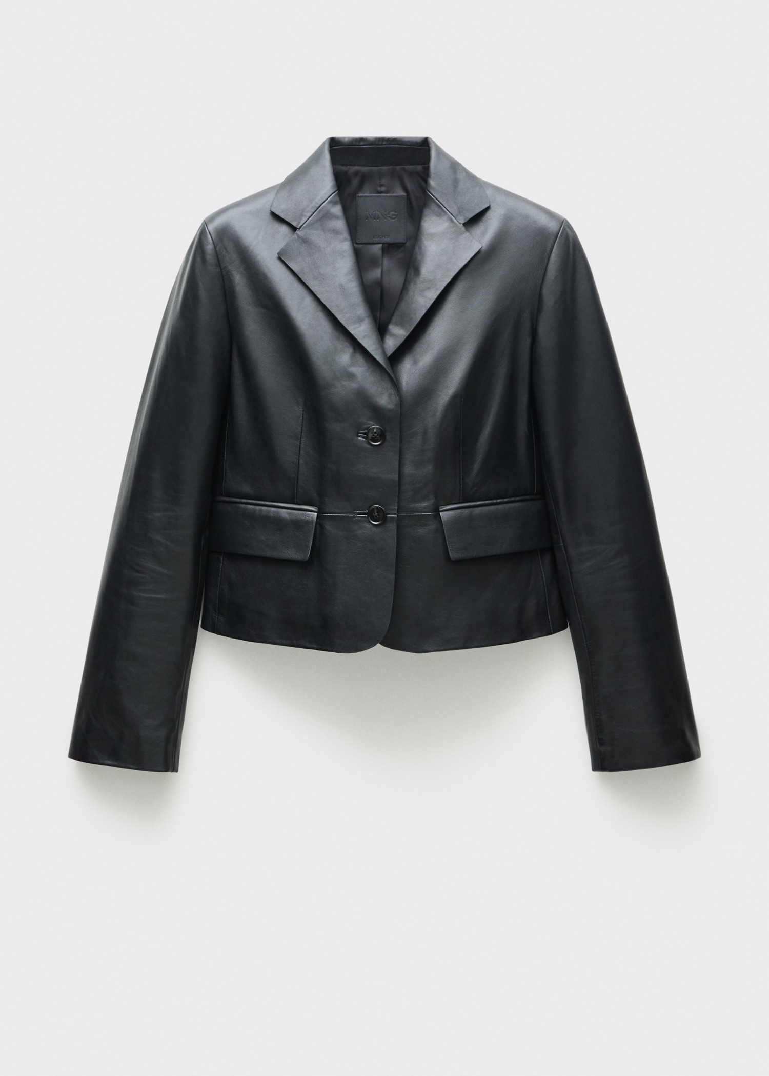 Blazer Kunstlederjacke Mango Jacke Mit Leder-Effekt Und Taschen