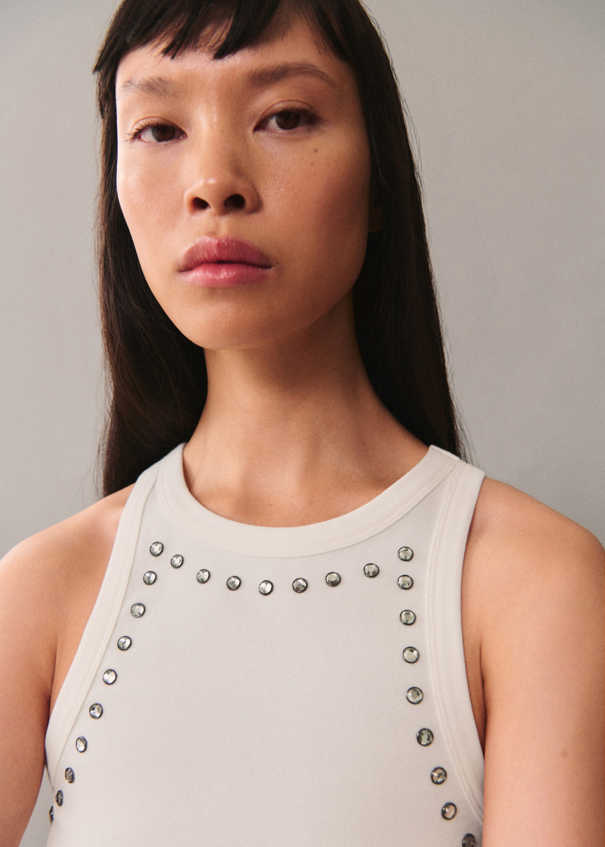 Crystal crop top - Medium plane, White. Ref: 77045667-00.