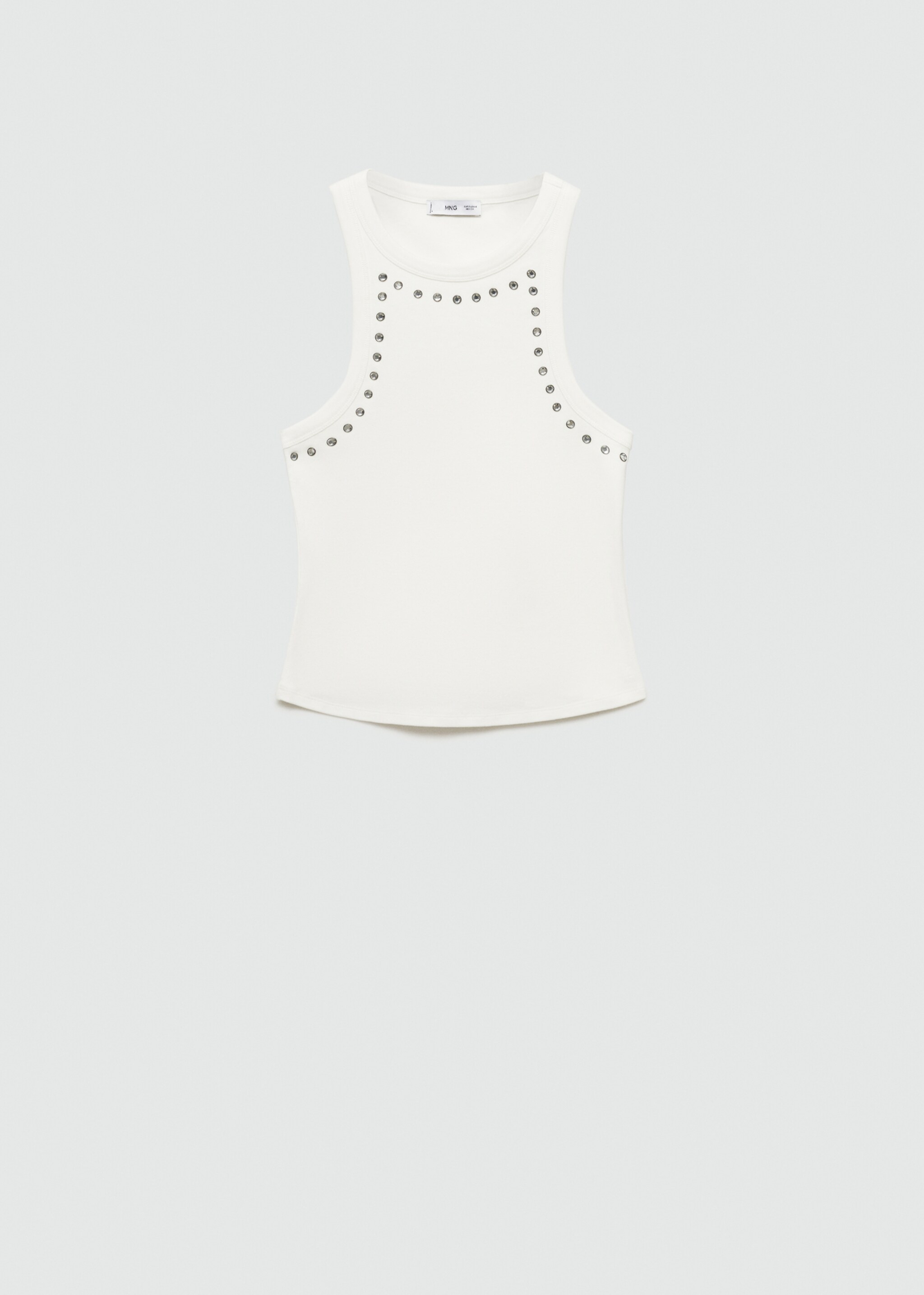 Crystal crop top - Article without model, White. Ref: 77045667-00.