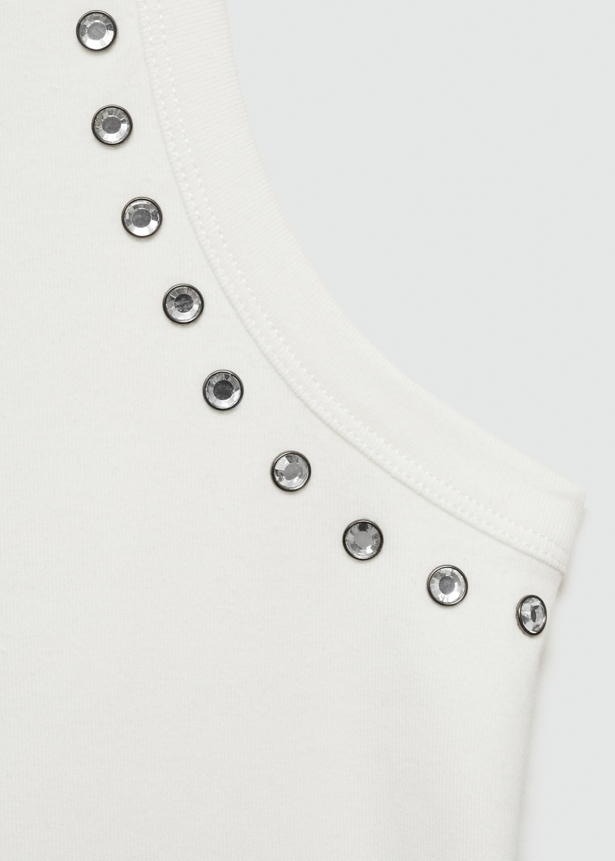 Crystal crop top - Details of the article 0, White. Ref: 77045667-00.
