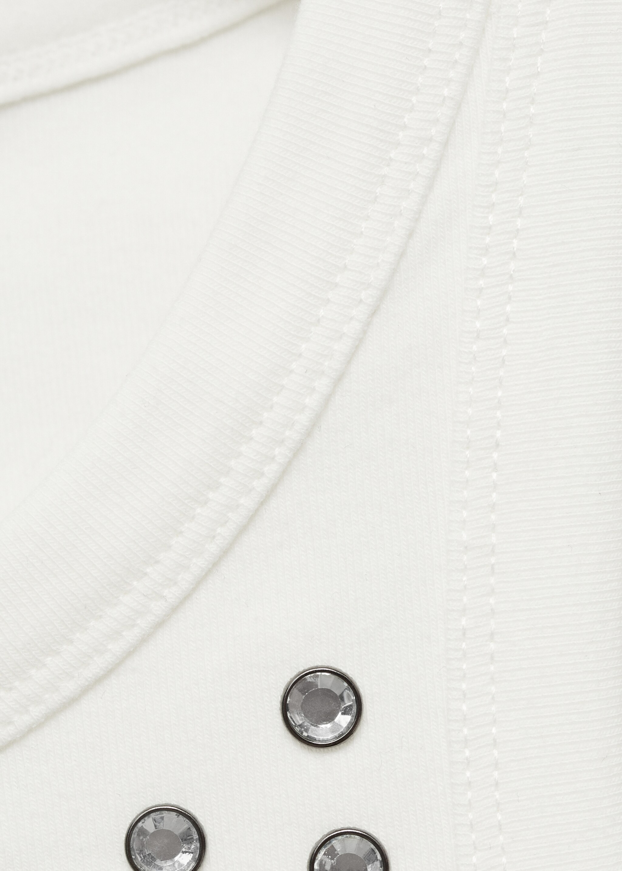 Crystal crop top - Details of the article 8, White. Ref: 77045667-00.