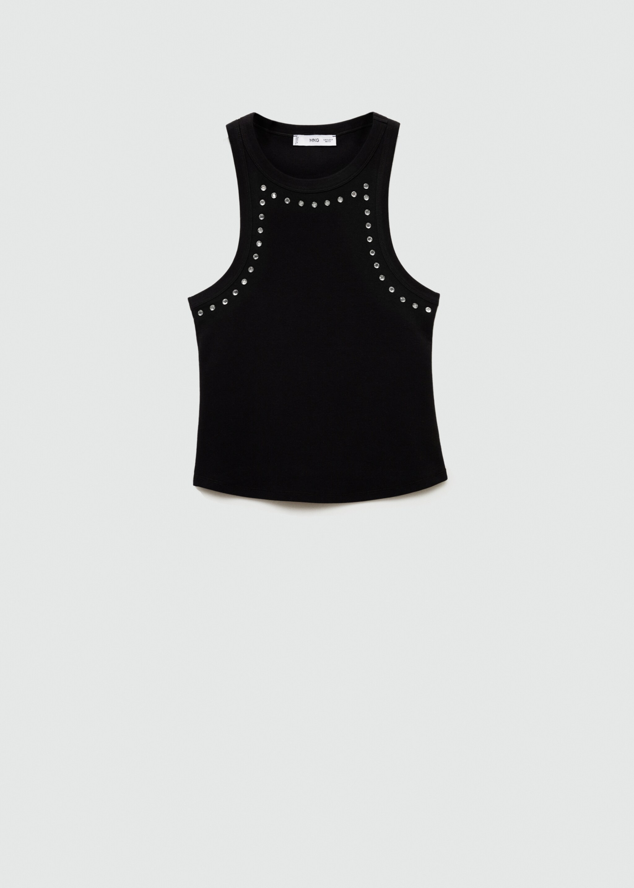 Crystal crop top - Article without model, Black. Ref: 77045667-00.