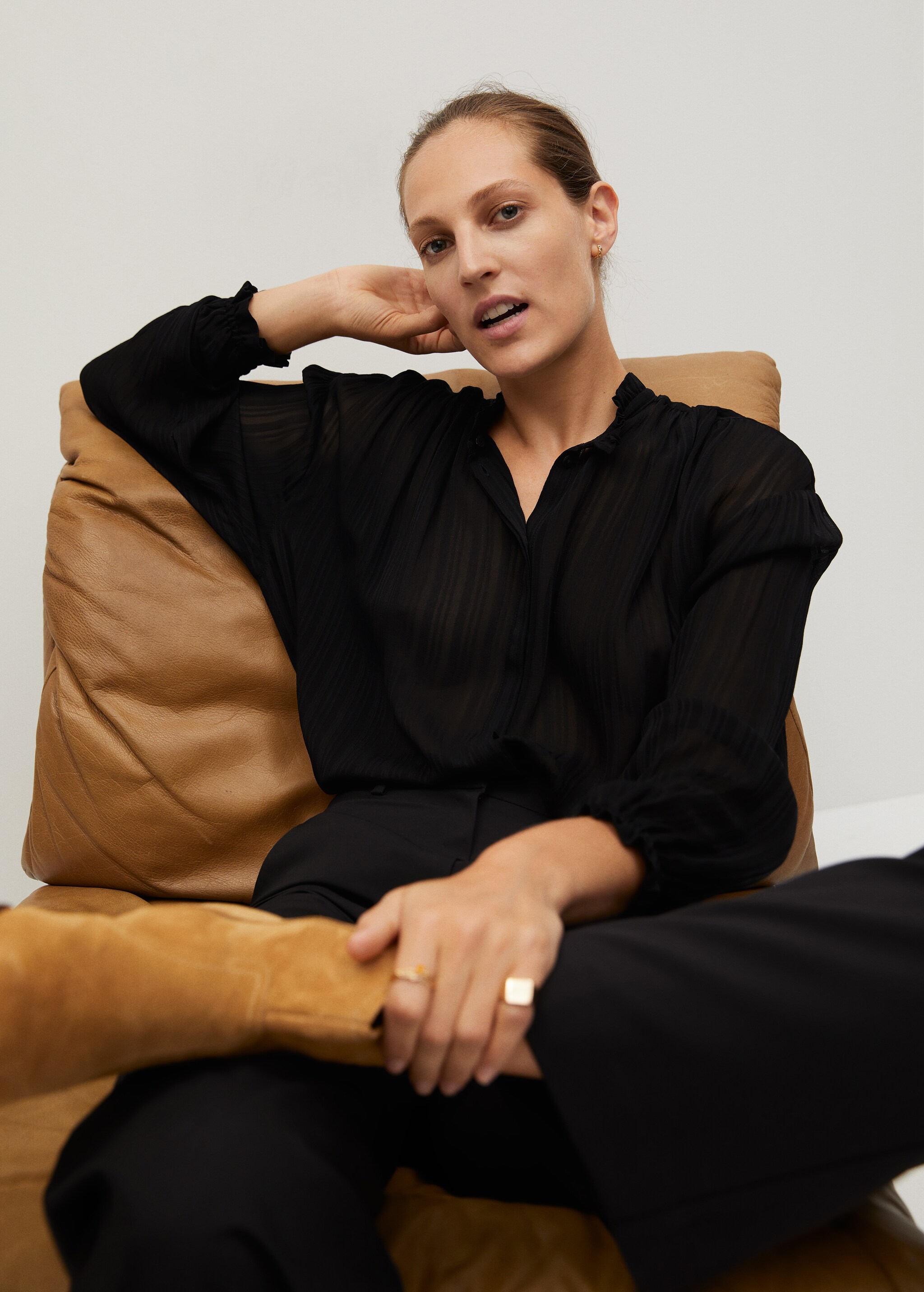 Sheer striped blouse - Details of the article 1