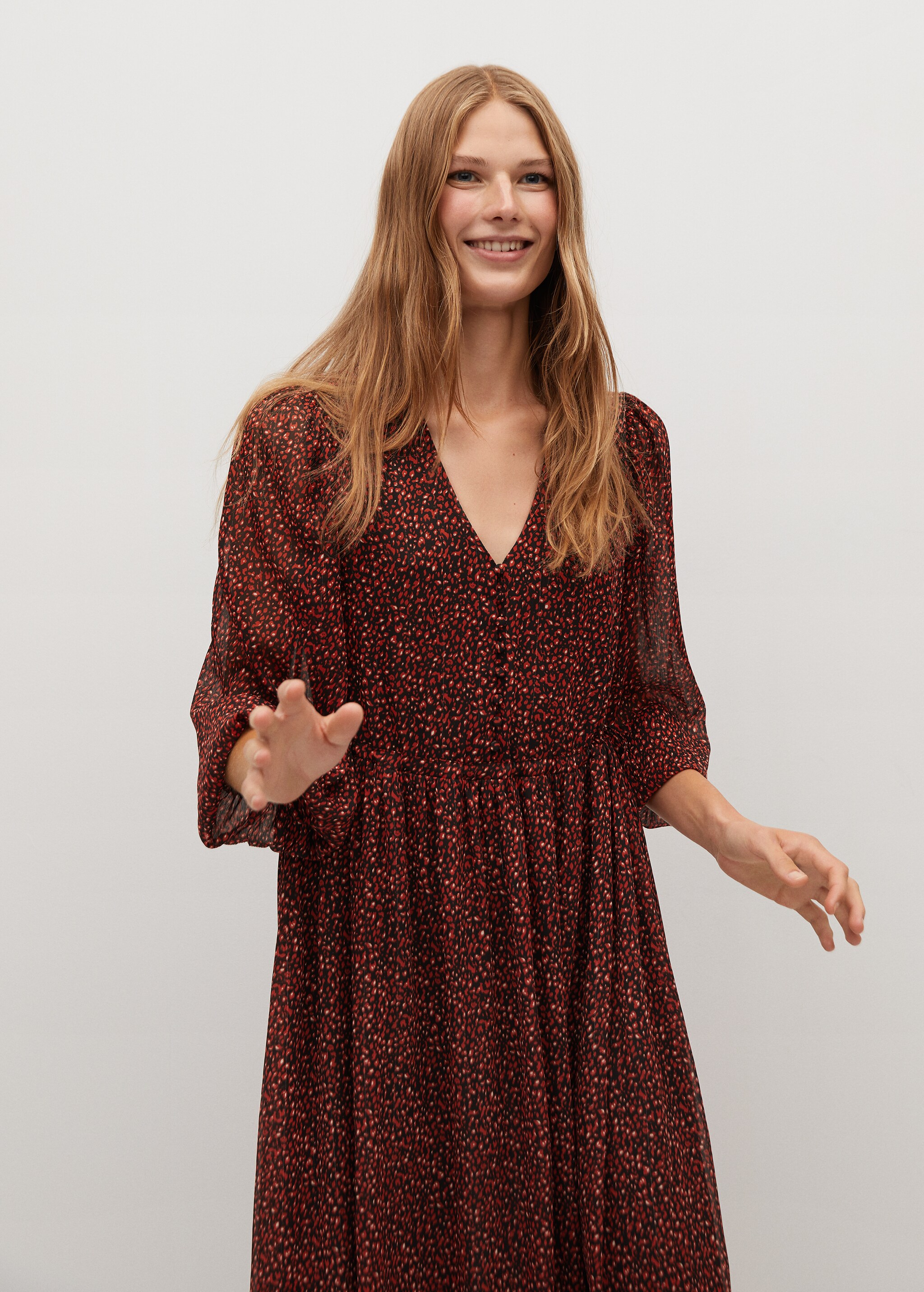Vestido fluido estampado - Plano medio