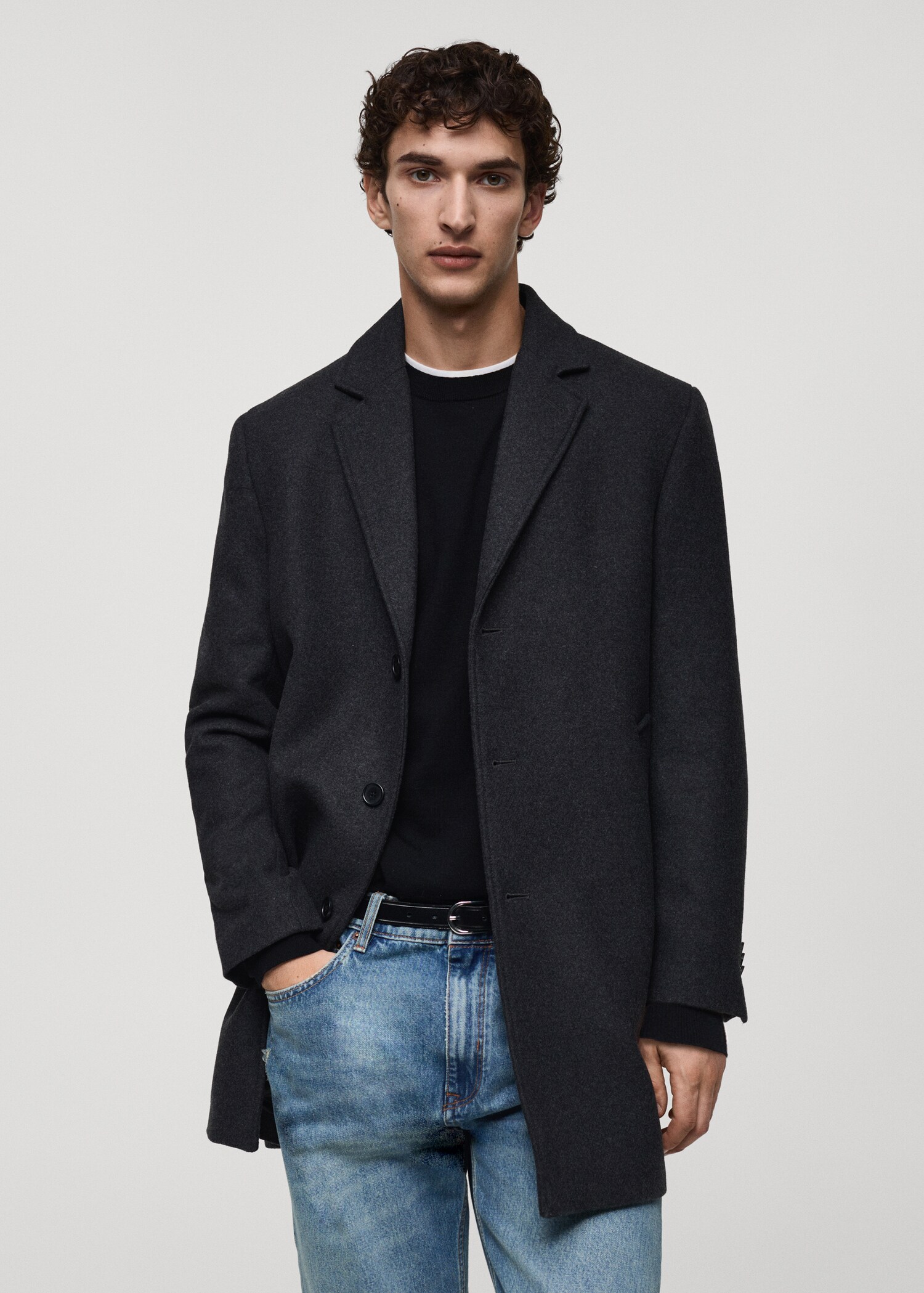 Lightweight recycled wool coat - Medium plane