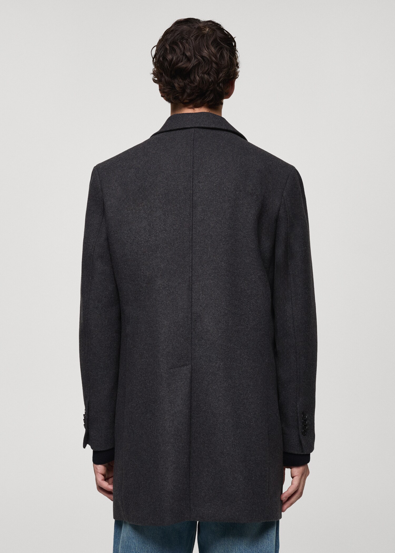 Lightweight recycled wool coat - Reverse of the article