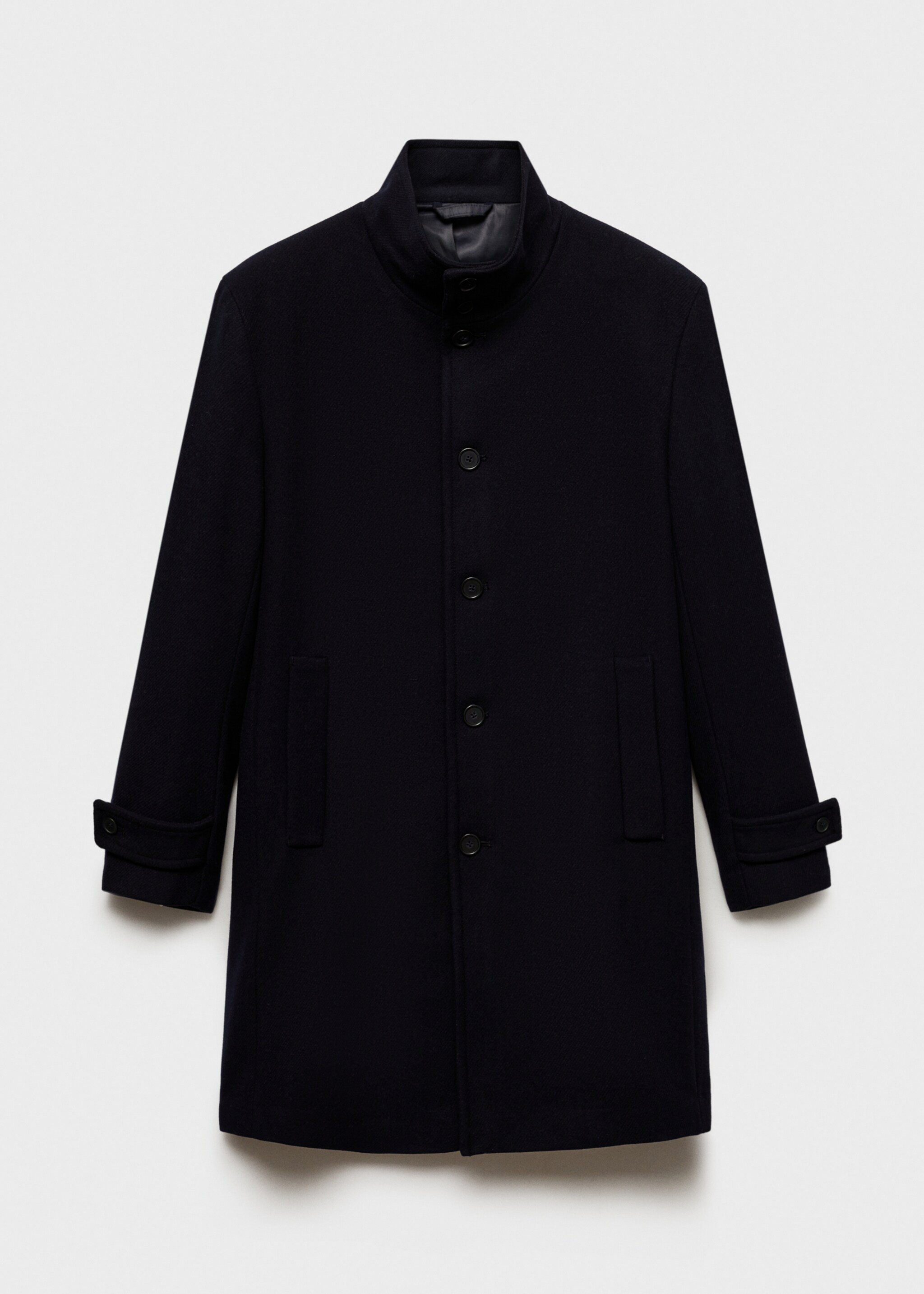 Wool funnel neck coat - Article without model, Dark Navy. Ref: 77045967-00.