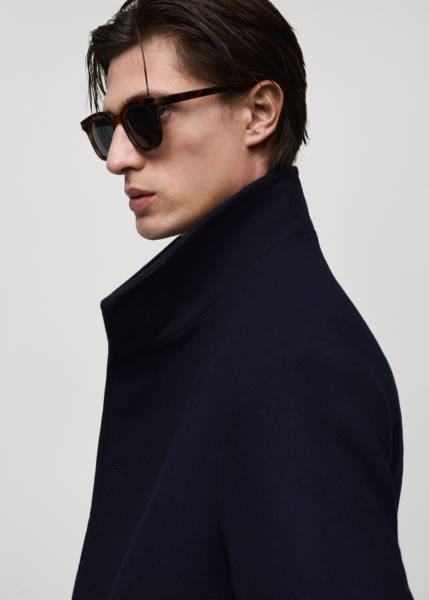 Wool funnel neck coat - Details of the article 1