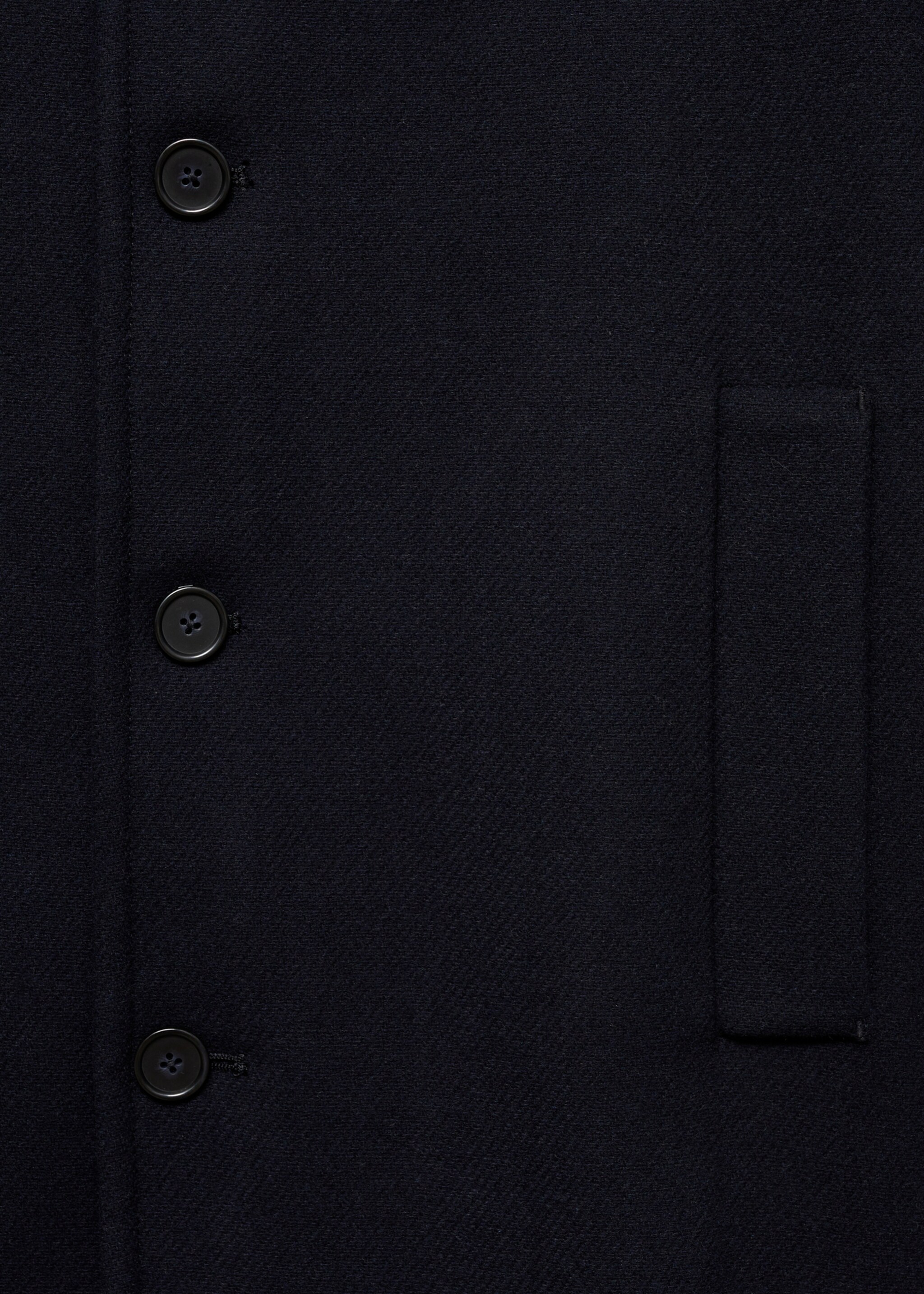 Wool funnel neck coat - Details of the article 8, Dark Navy. Ref: 77045967-00.