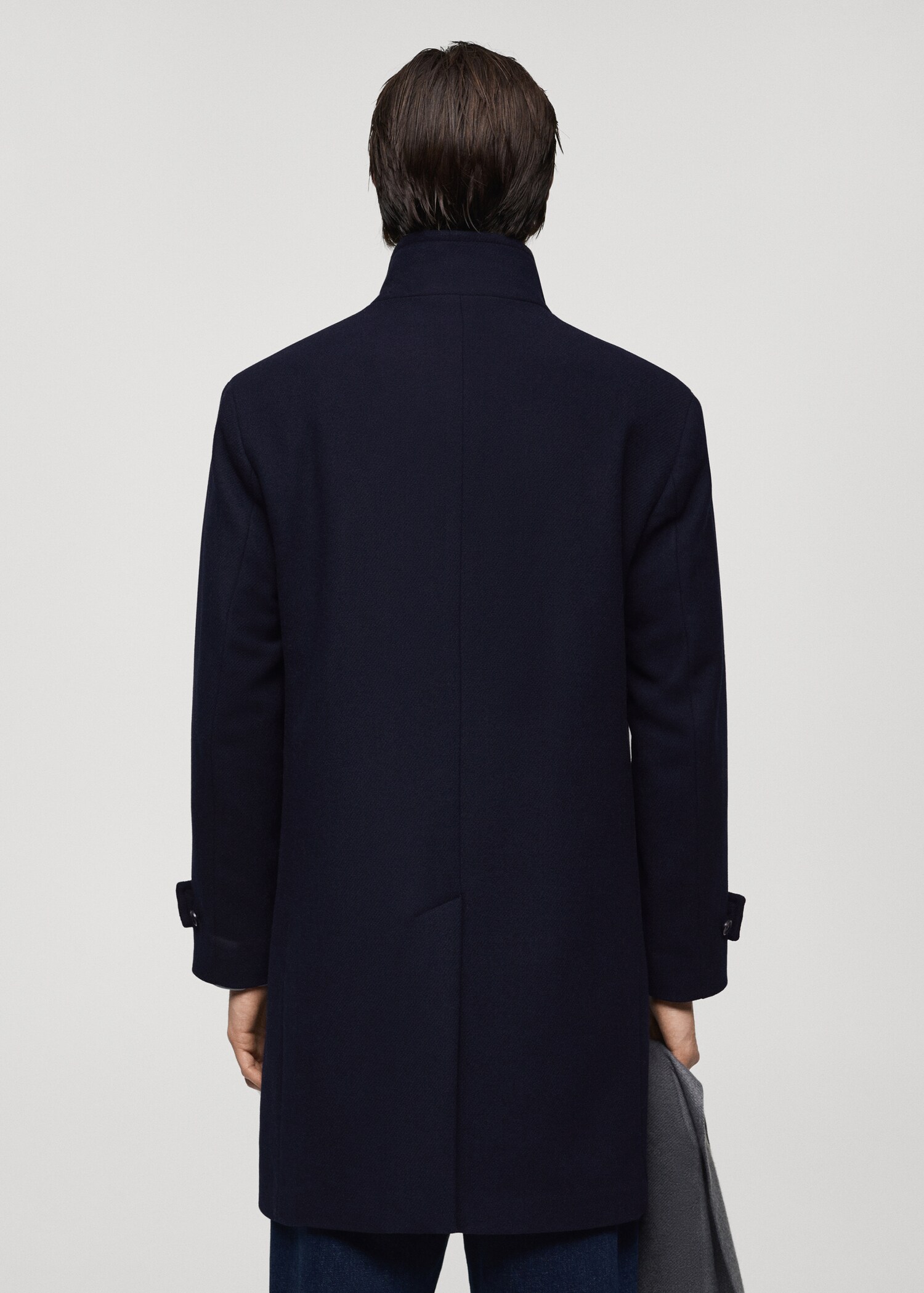 Wool funnel neck coat - Reverse of the article