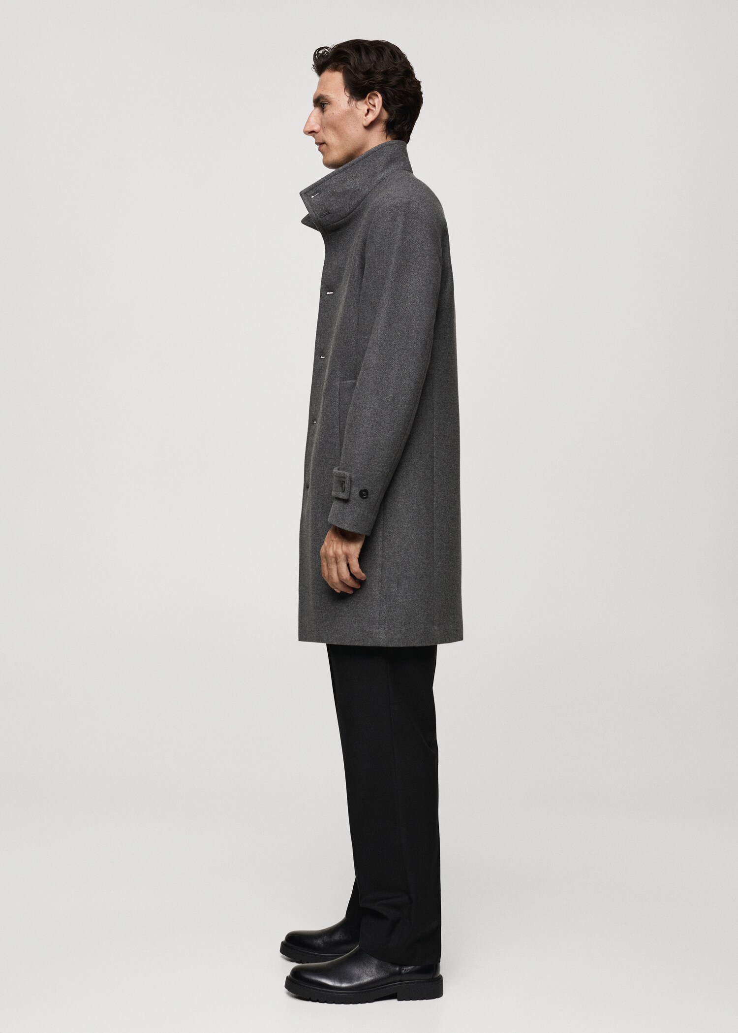 Wool funnel neck coat - Details of the article 2