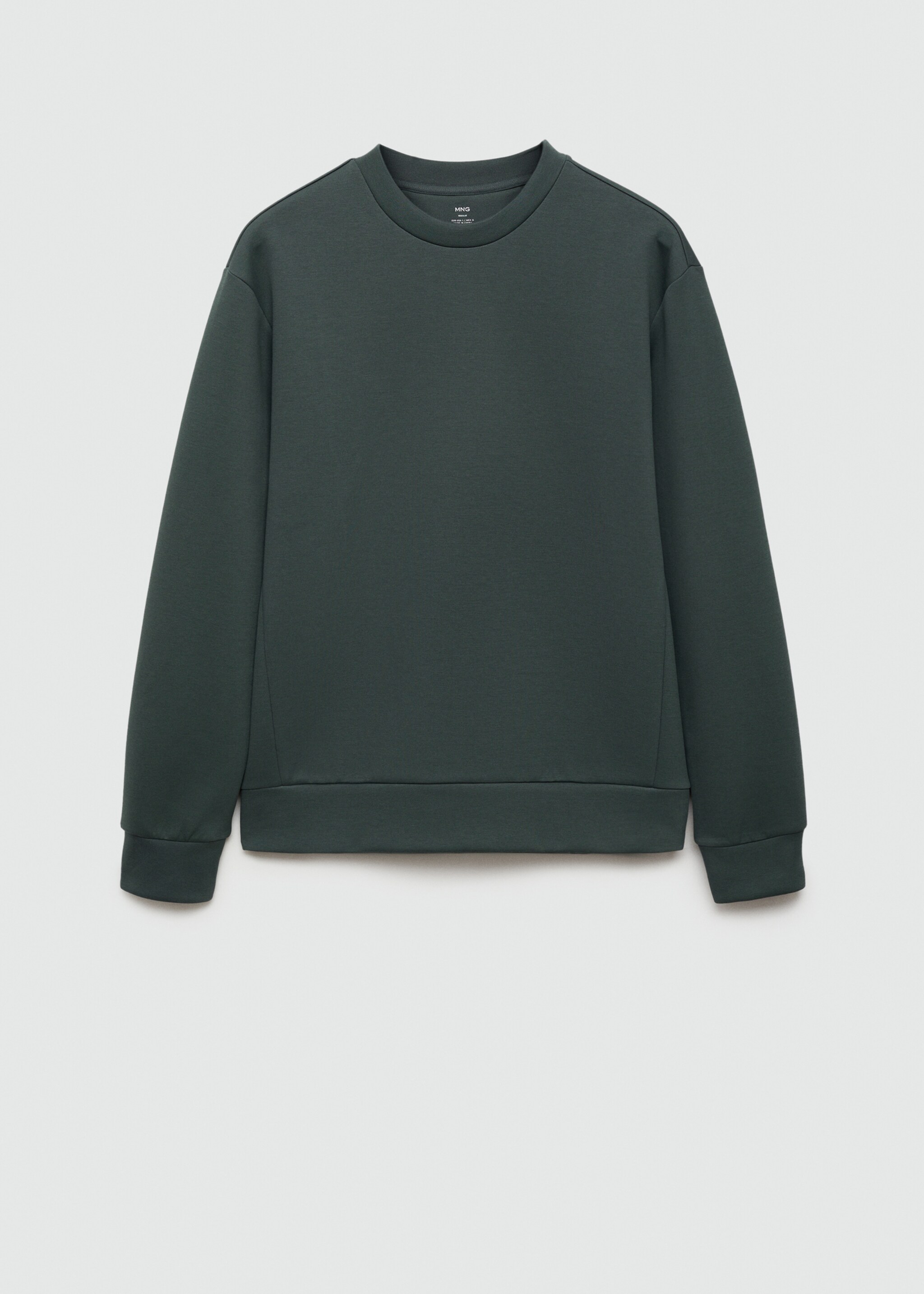 Comfort stretch sweatshirt in crease-resistant fabric - Article without model, Green. Ref: 77045968-00.