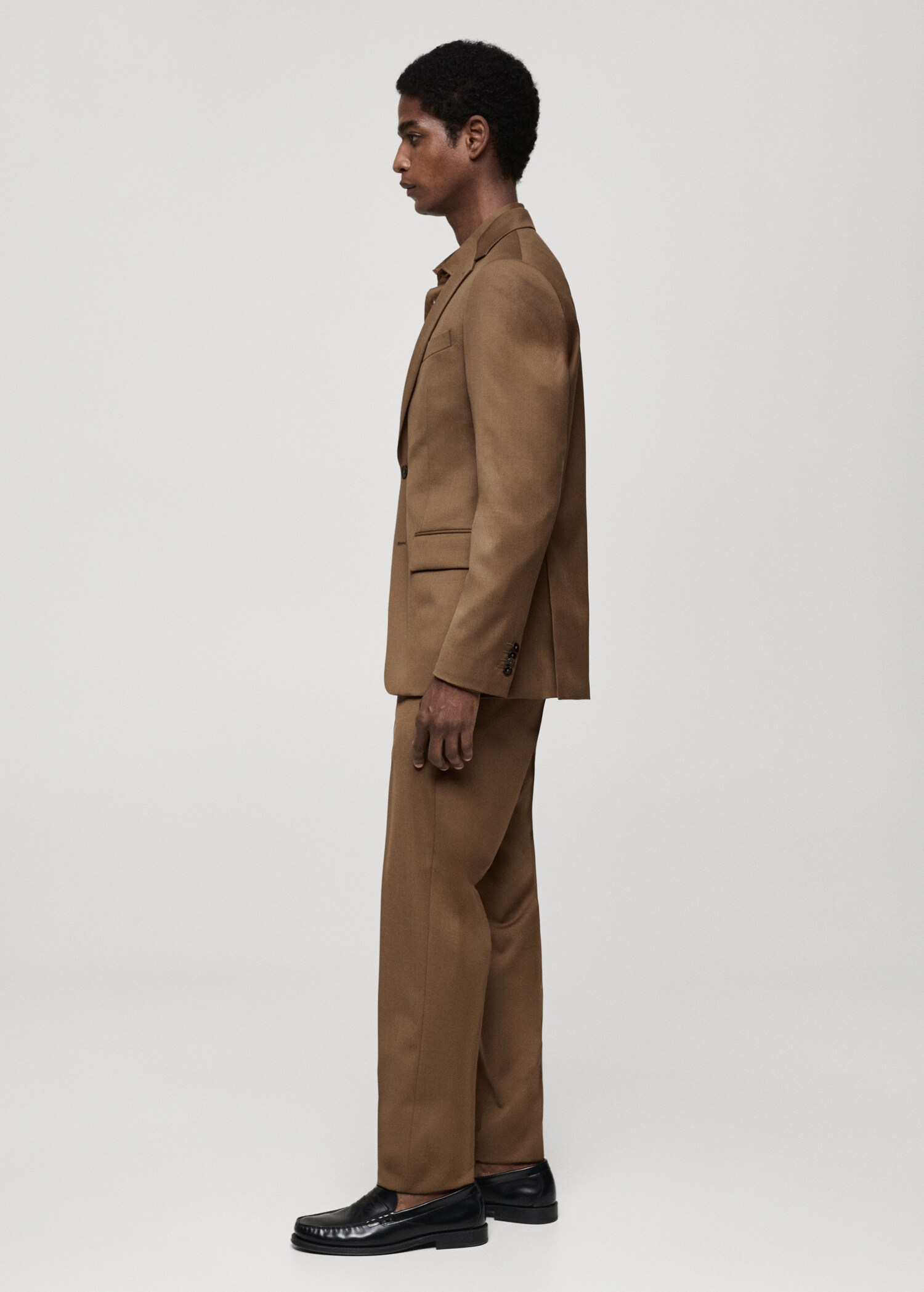 100% virgin wool slim-fit suit trousers - Details of the article 2