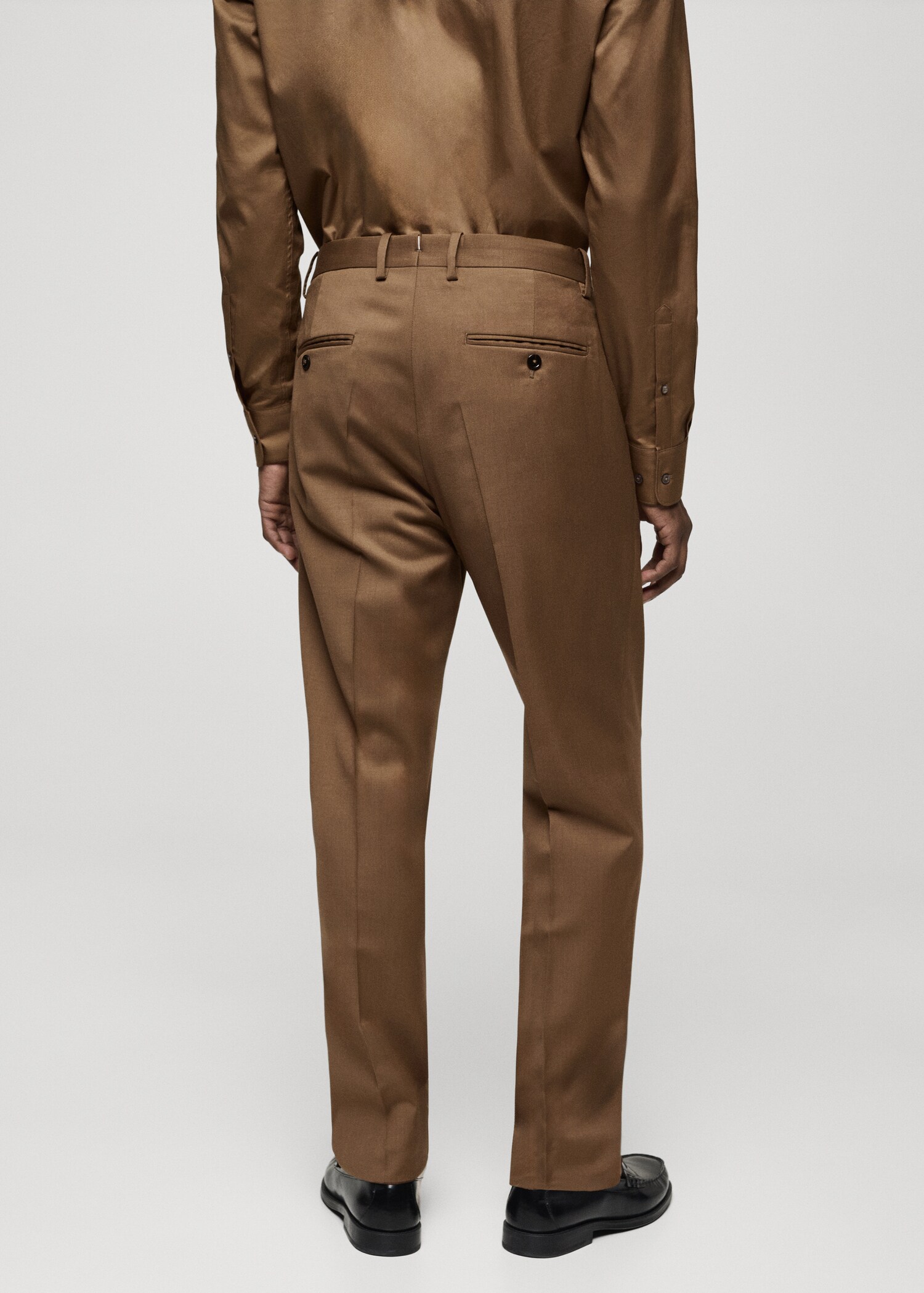 100% virgin wool slim-fit suit trousers - Reverse of the article