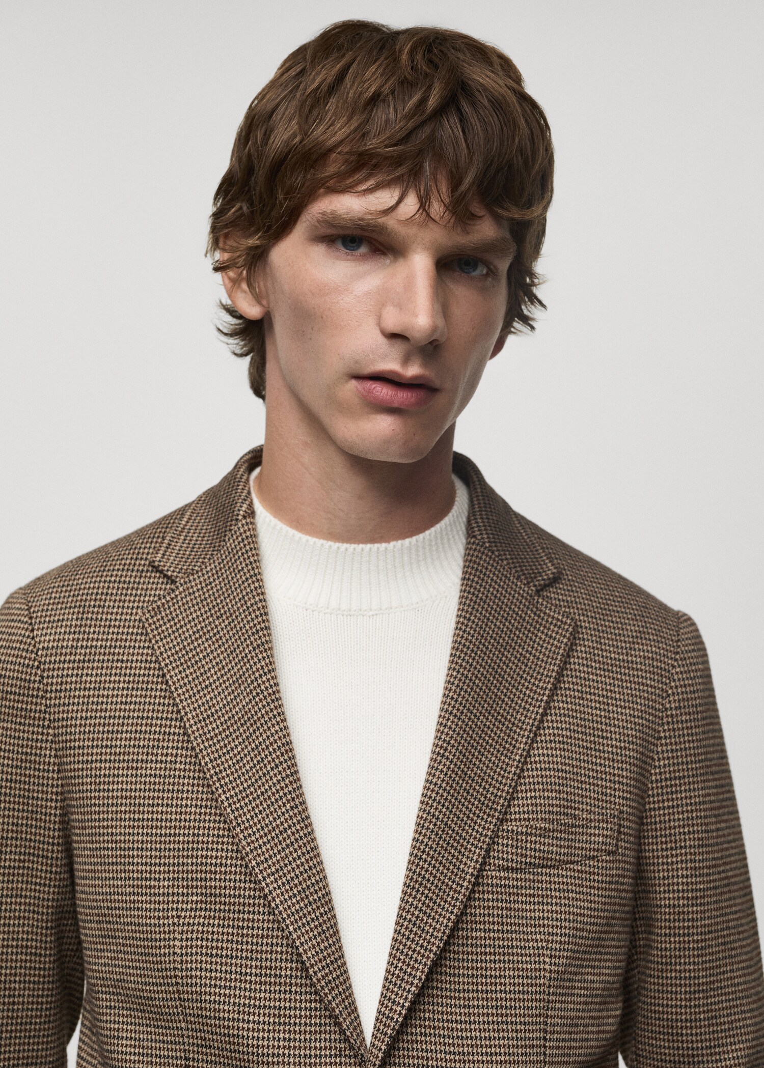 Slim Fit-Sakko mit Mikro-Hahnentrittmuster - Detail des Artikels 1