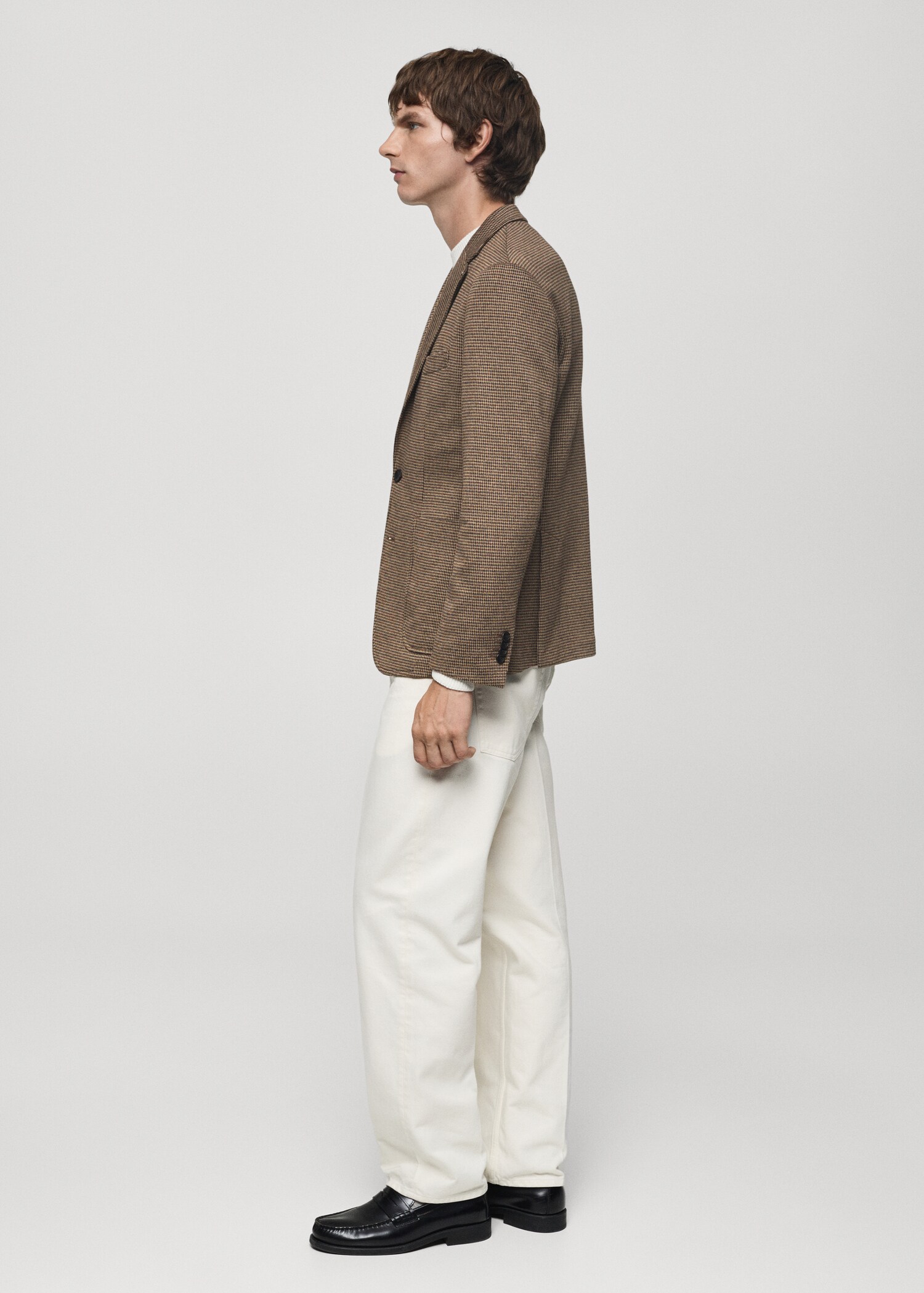 Slim Fit-Sakko mit Mikro-Hahnentrittmuster - Detail des Artikels 2