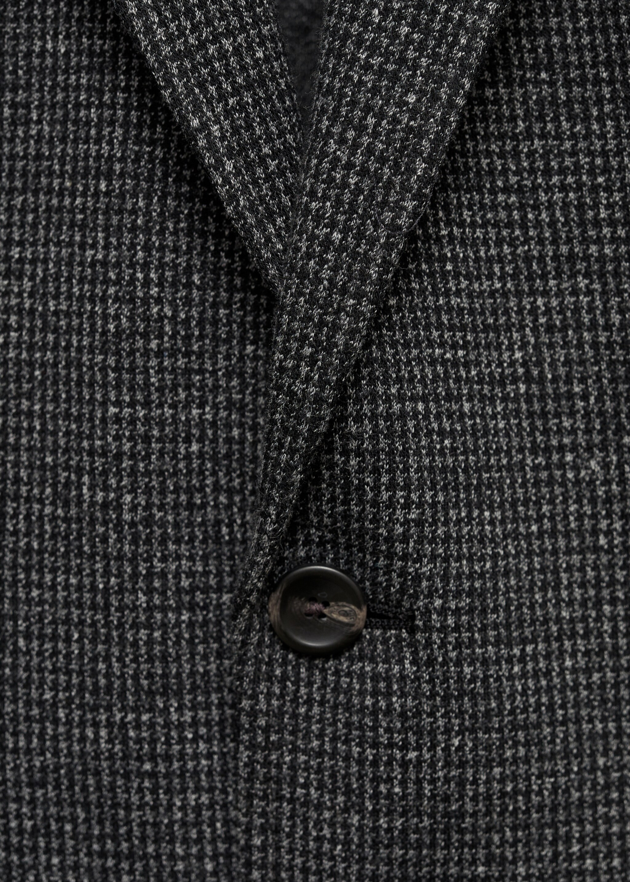 Slim Fit-Sakko mit Mikro-Hahnentrittmuster - Detail des Artikels 8, Dunkelgrau meliert. Ref: 77045972-00.