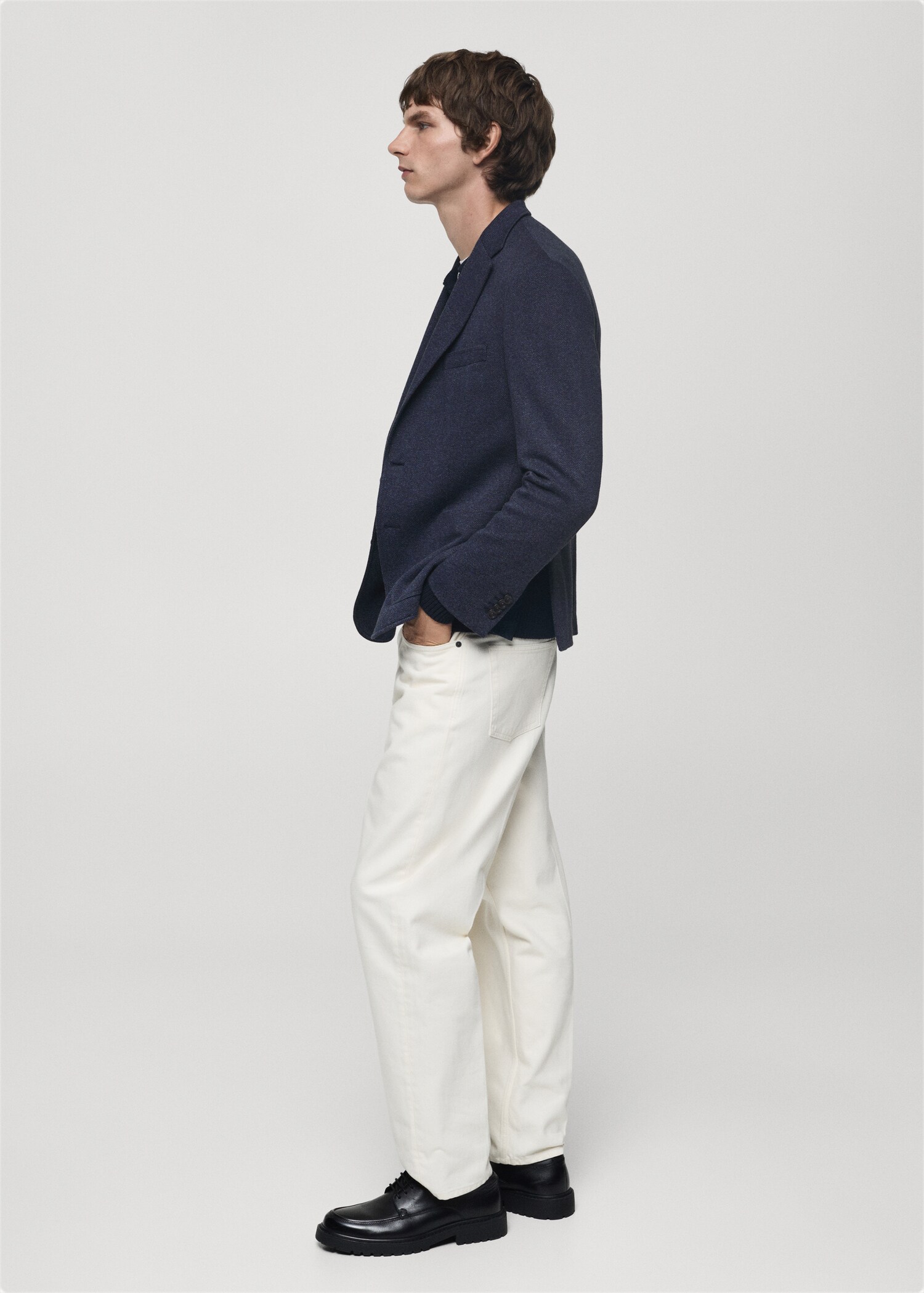 Slim Fit-Sakko mit Fischgrätmuster - Detail des Artikels 2