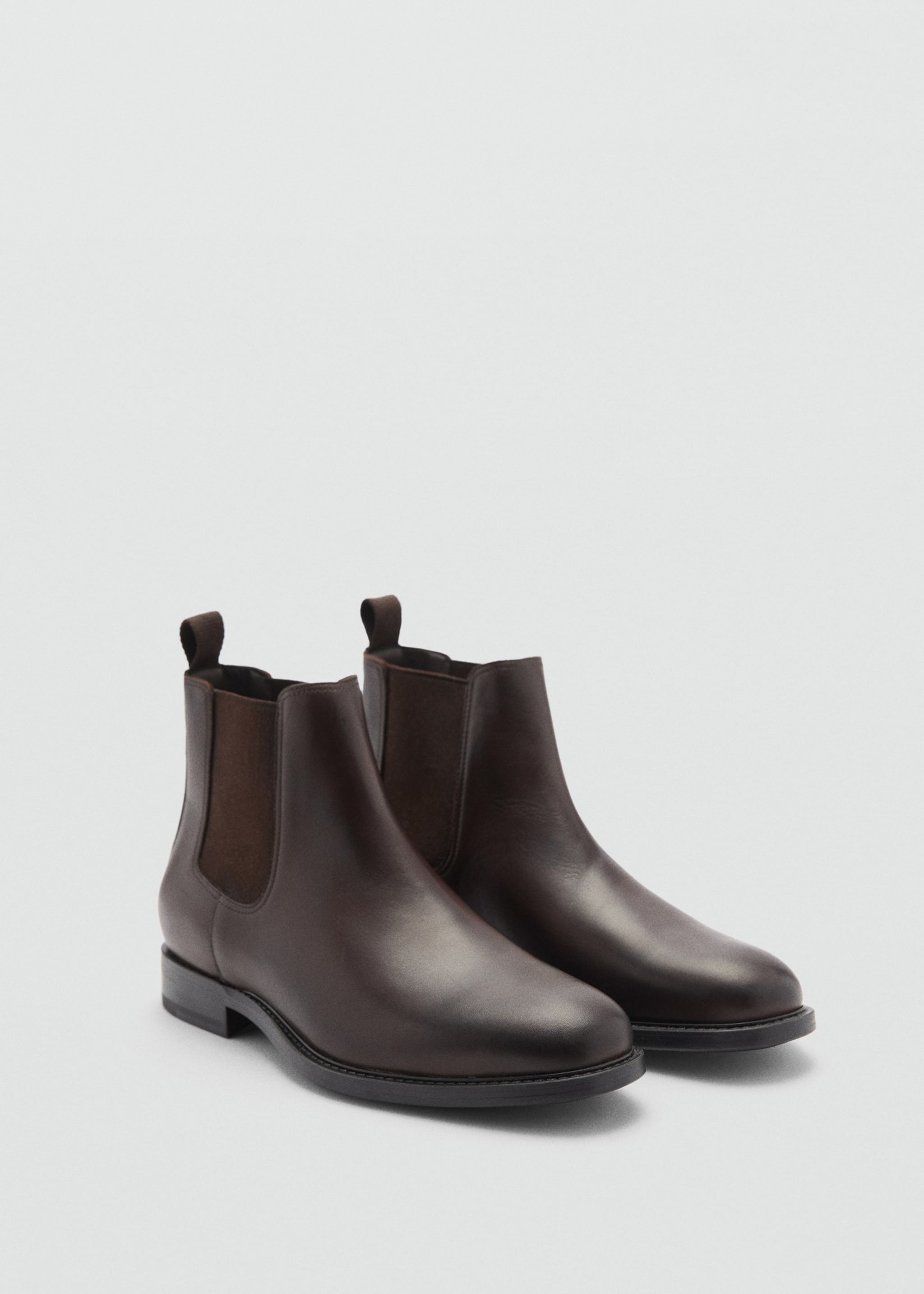 Polished leather chelsea boots - Medium plane, Brown. Ref: 77045976-00.