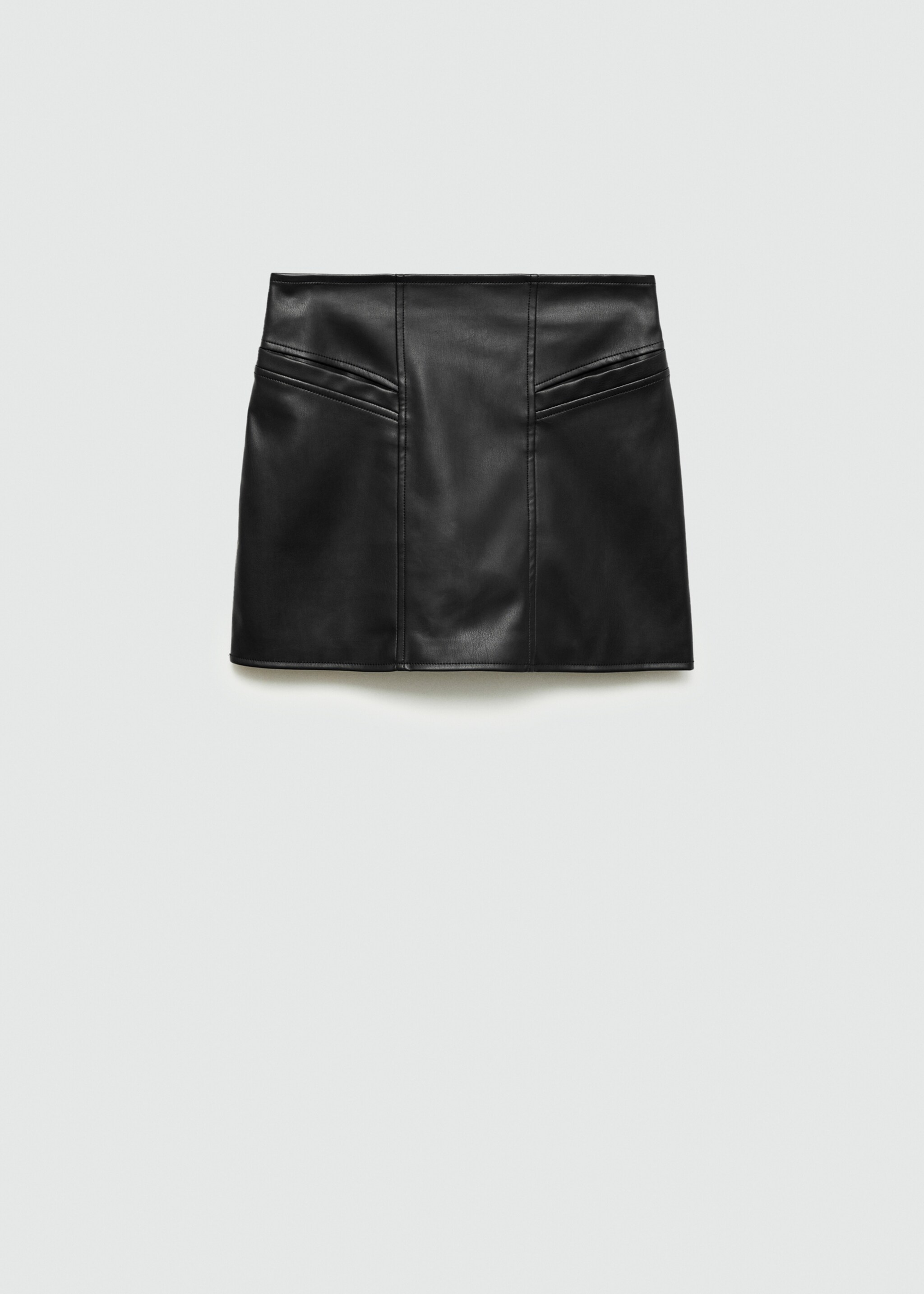 Μίνι φούστα από συνθετικό δέρμα - Προϊόν χωρίς μοντέλο, Μαύρο. Ref: 77045988-00.