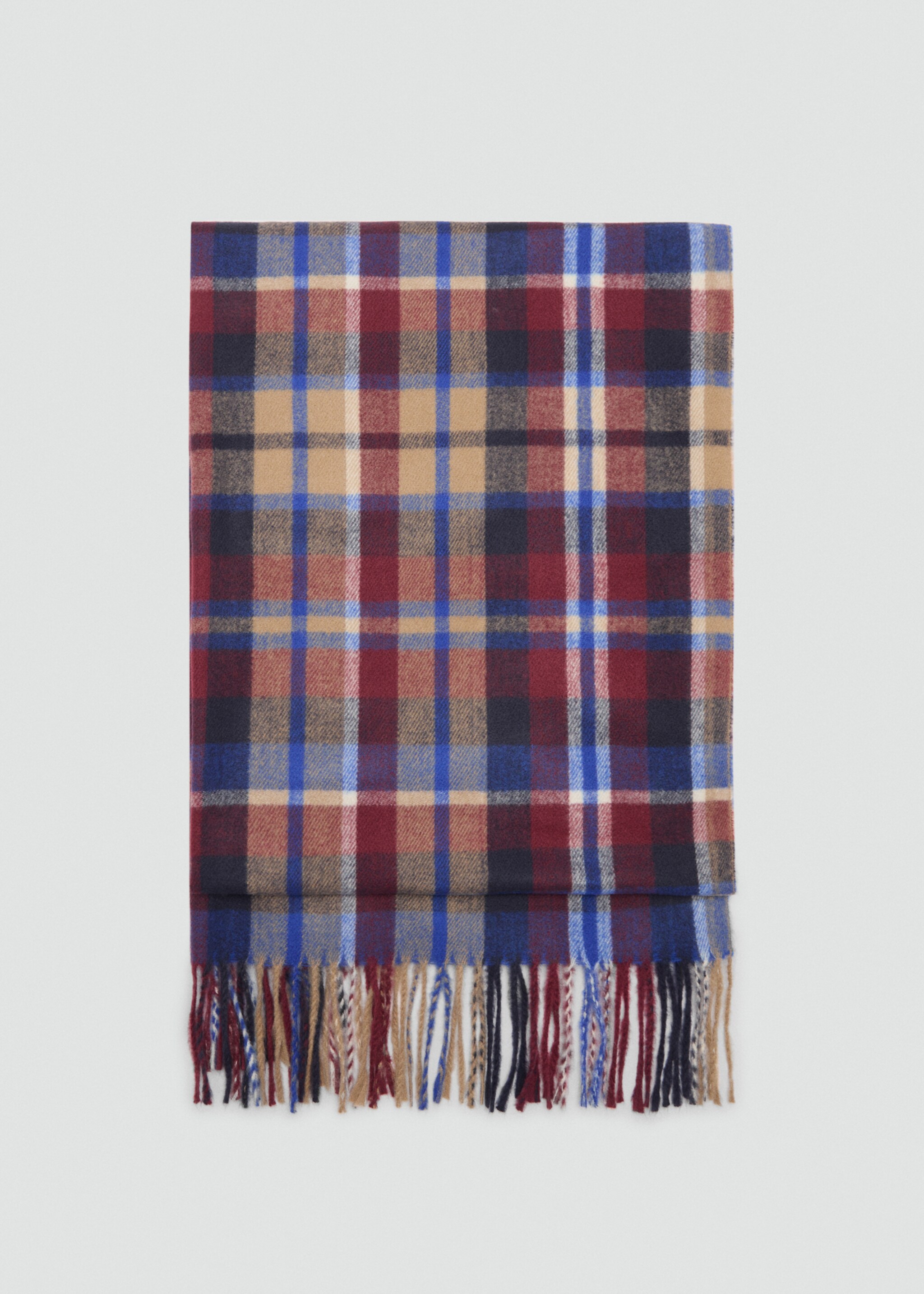 Check scarf with fringed ends - Article without model
