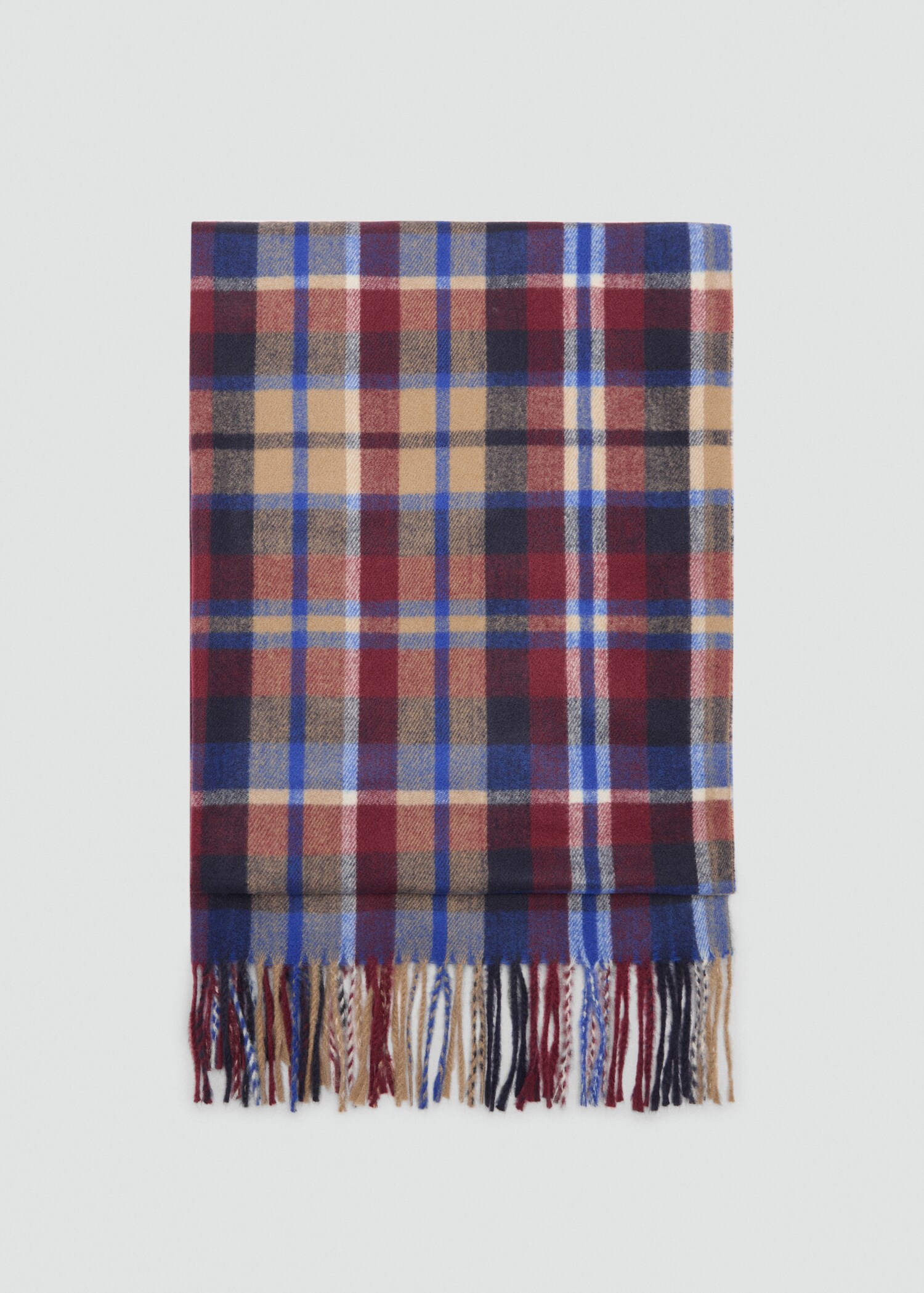 Check scarf with fringed ends - Article without model
