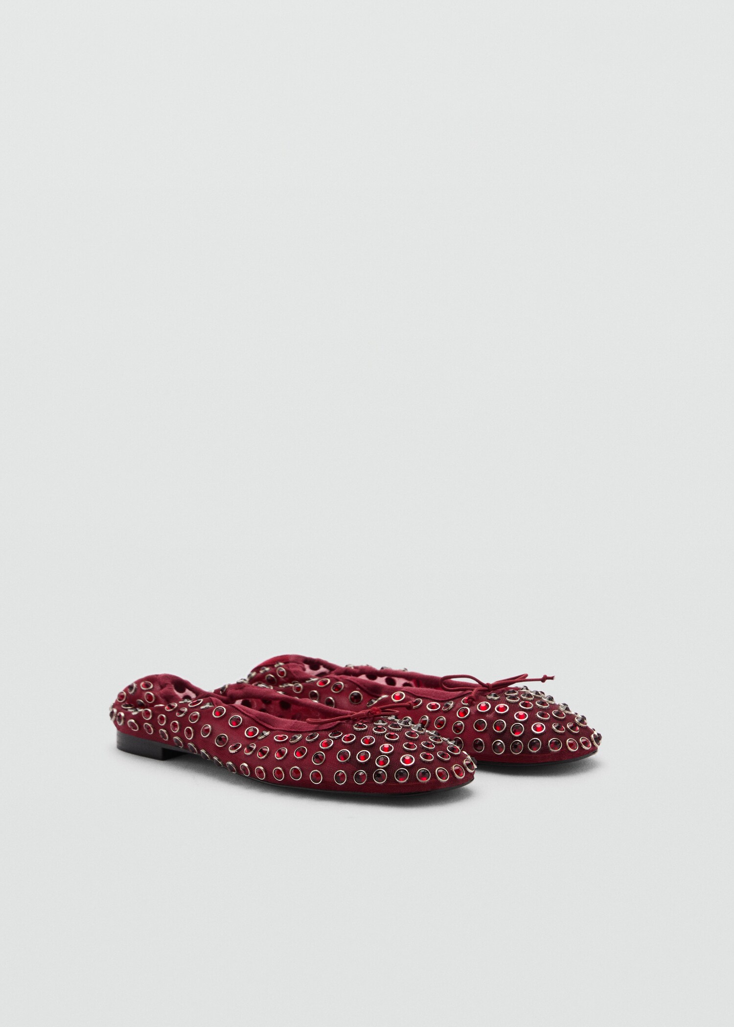 Studded mesh ballerina shoes - Medium plane