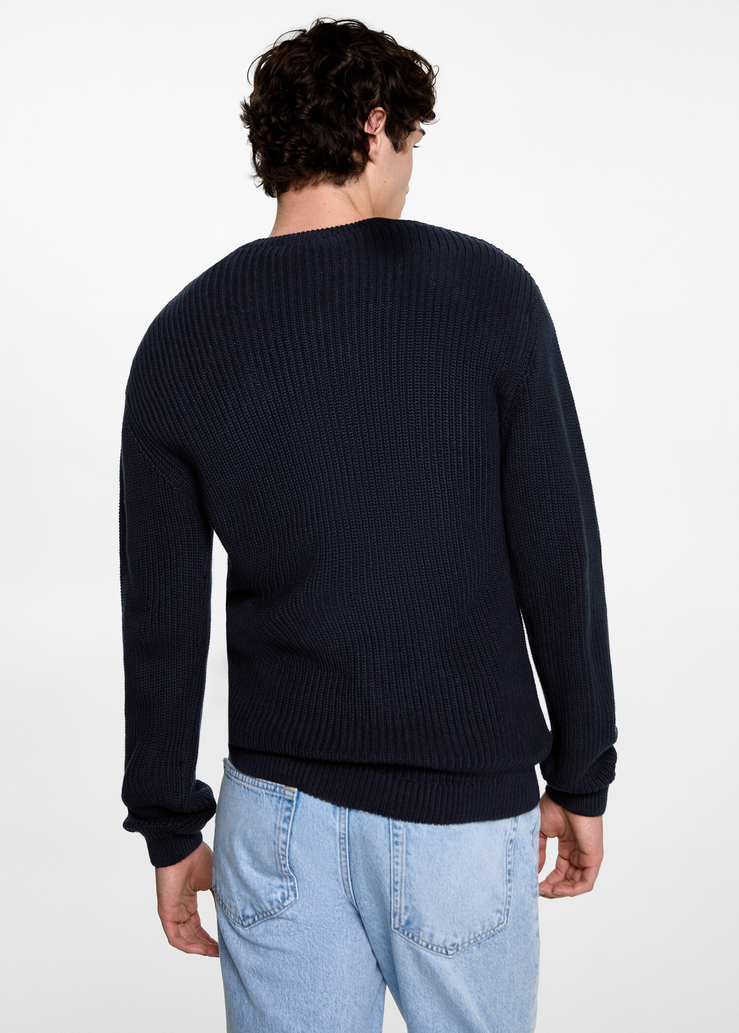 Ribbed cotton knitted sweater - Reverse of the article