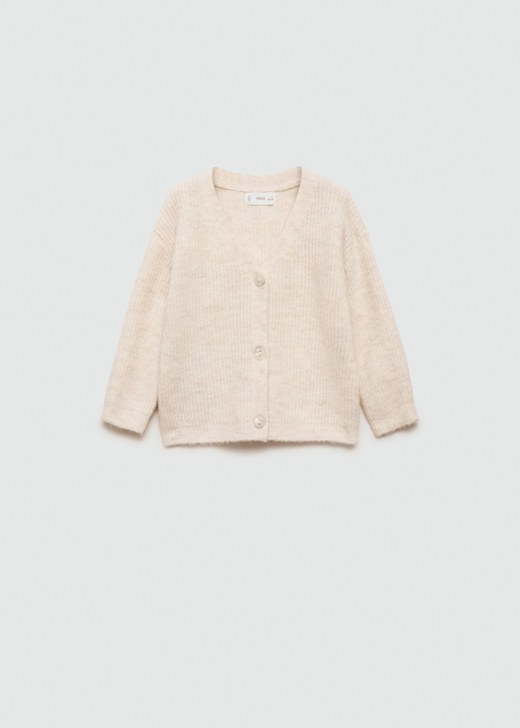 Cardigan côtelé boutons - Article sans modèle, Beige. Ref: 77046338-00.
