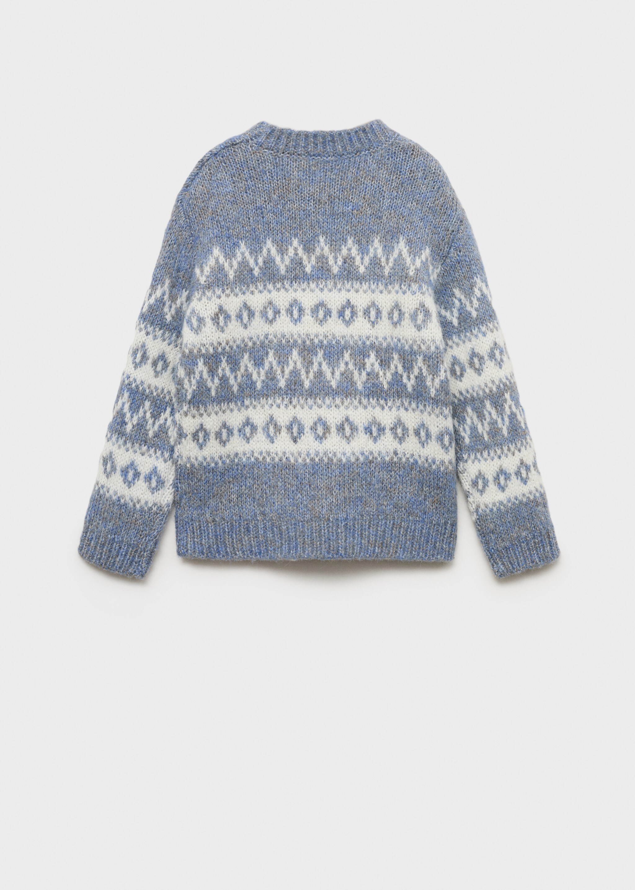 Pull-over jacquard - Verso de l’article, Bleu. Ref: 77046339-00.