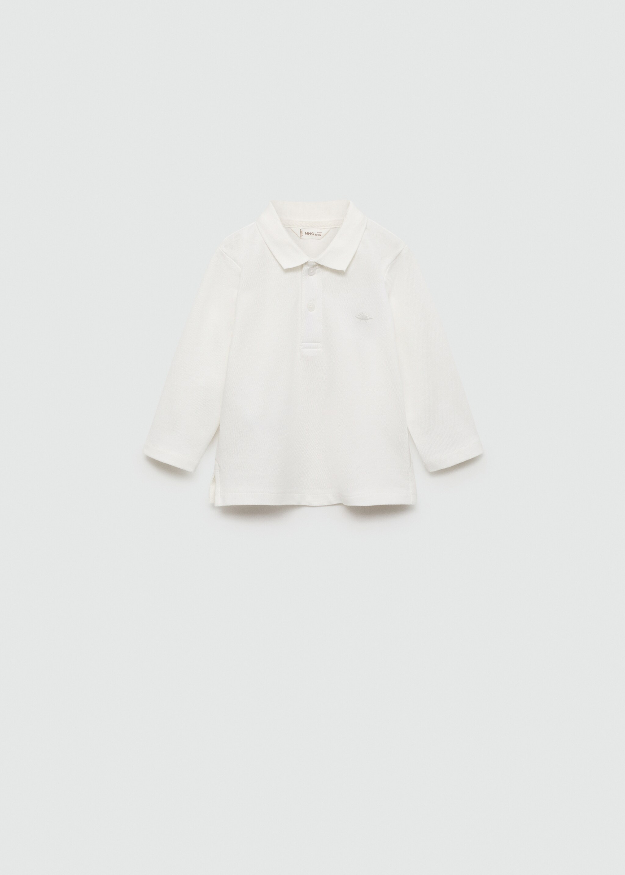 Long sleeves cotton polo - Article without model, Off White. Ref: 77046340-00.