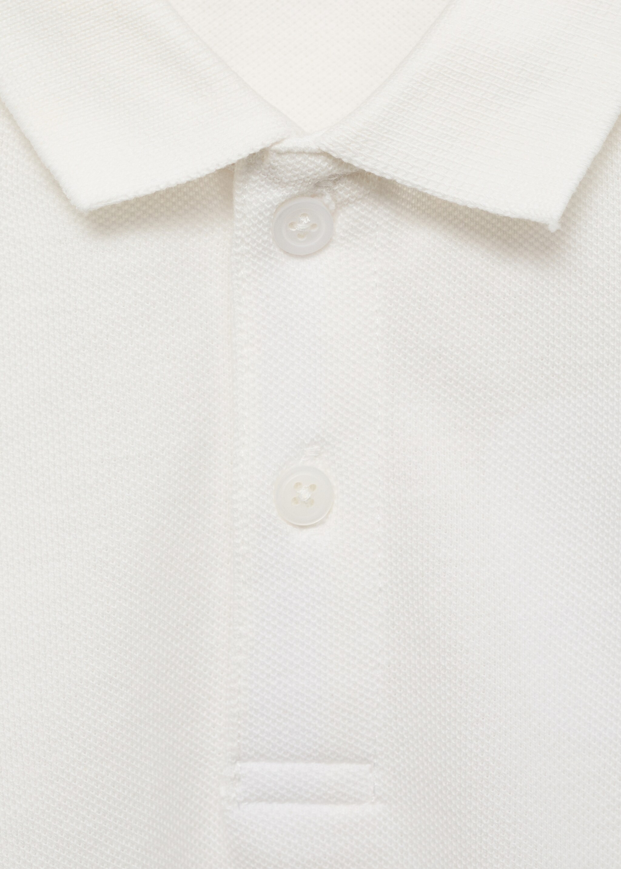 Long sleeves cotton polo - Details of the article 0, Off White. Ref: 77046340-00.