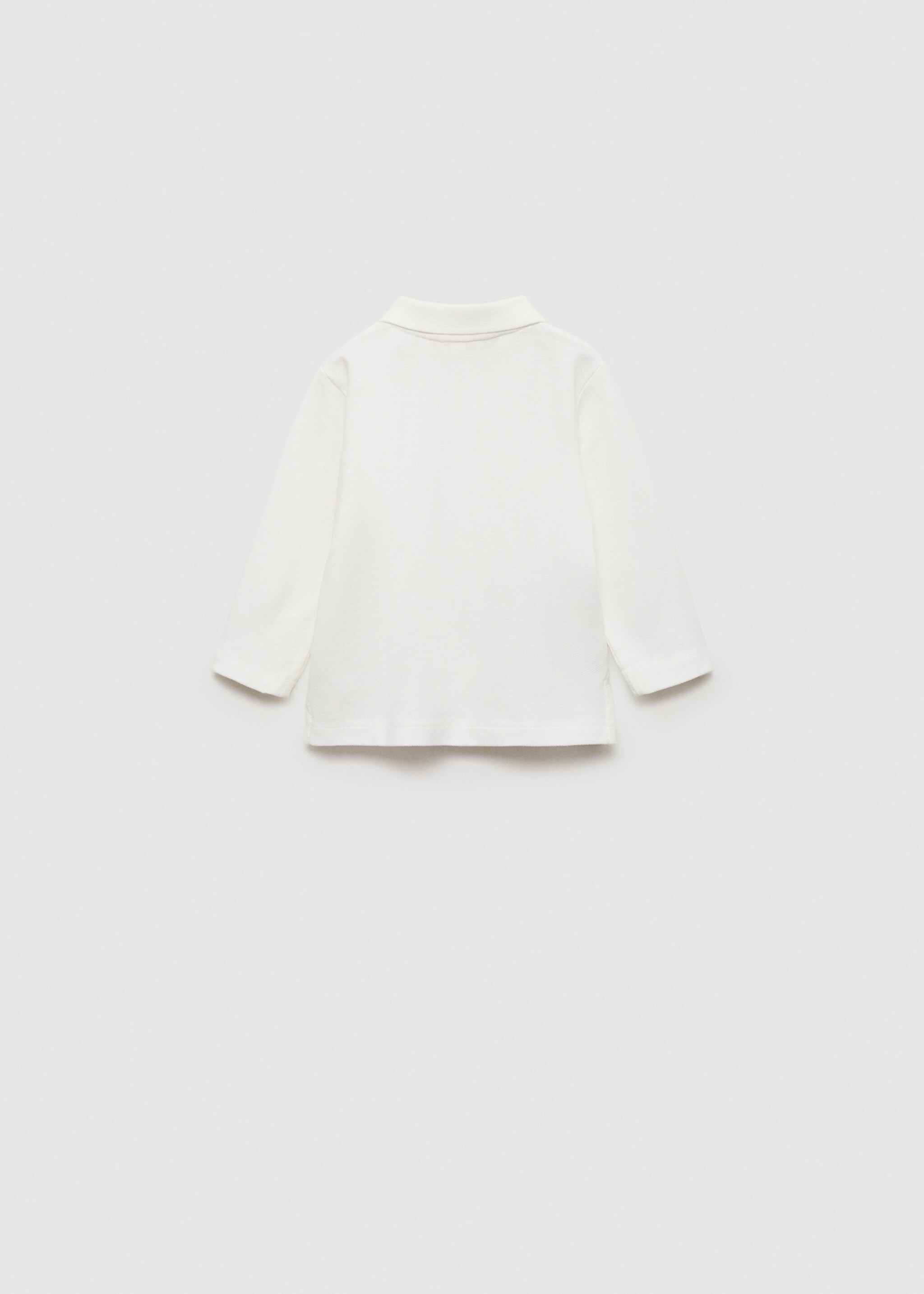 Long sleeves cotton polo - Details of the article 8, Off White. Ref: 77046340-00.