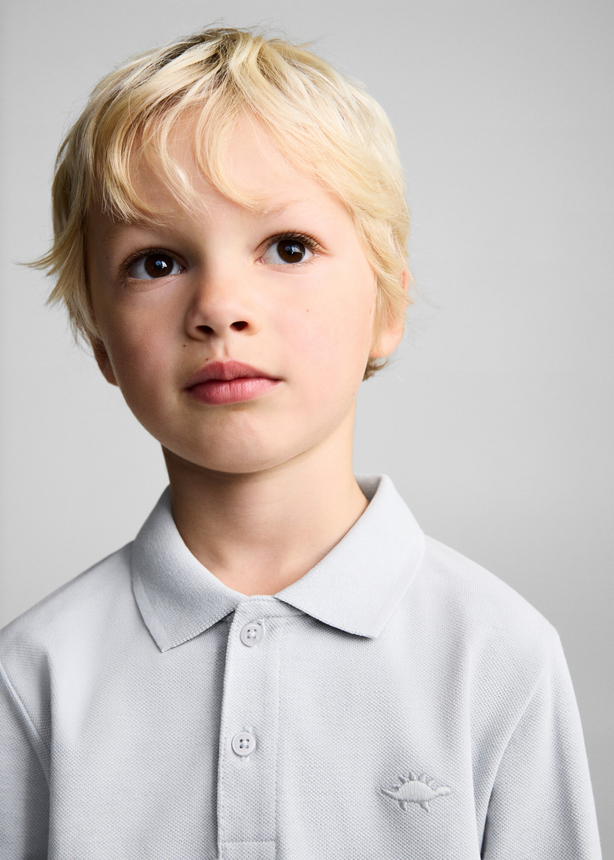 Polo coton à manches longues - Détail de l'article 1, Bleu ciel. Ref: 77046340-00.