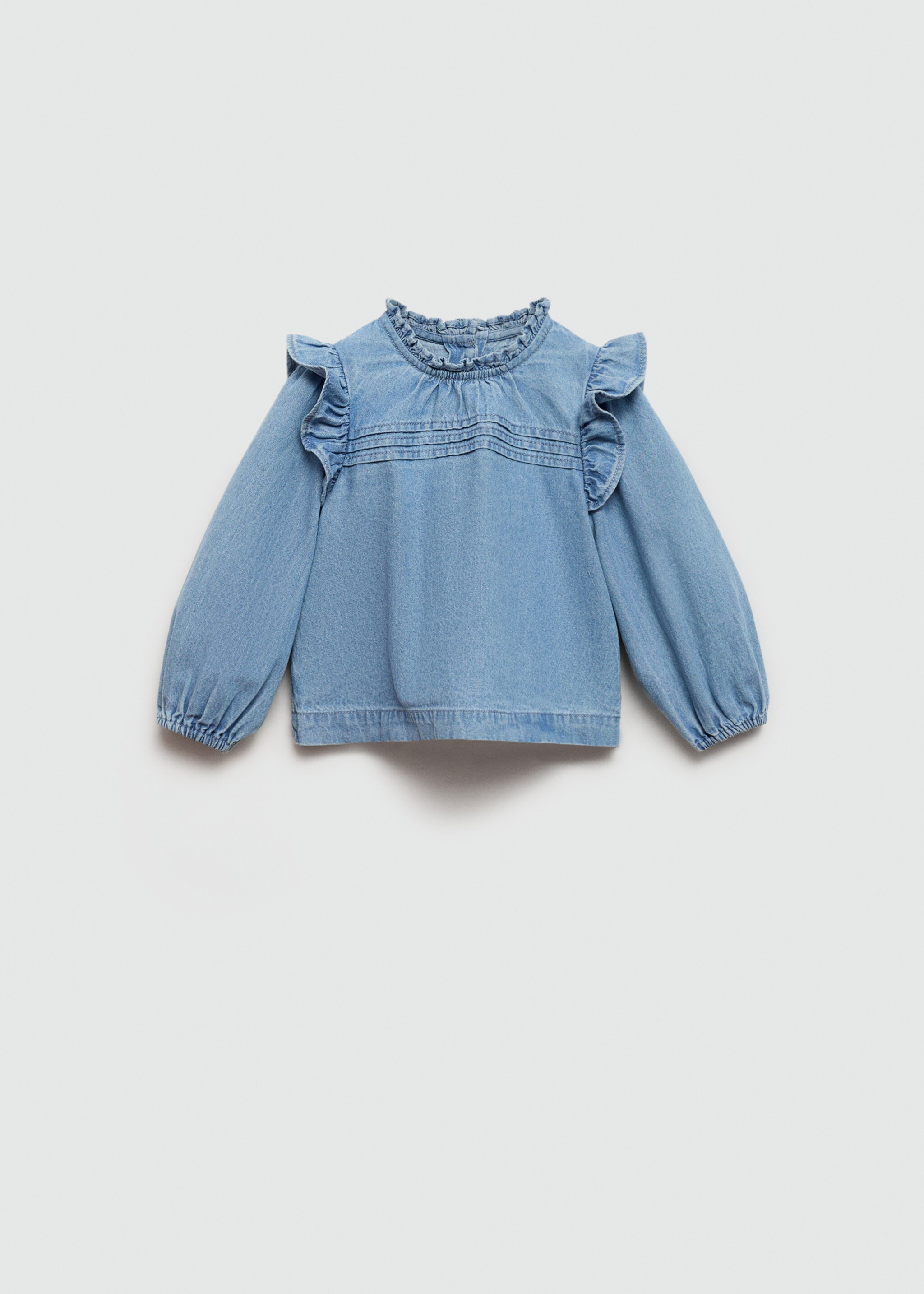 Blusa denim volante - Artículo sin modelo, Azul medio. Ref: 77046342-00.