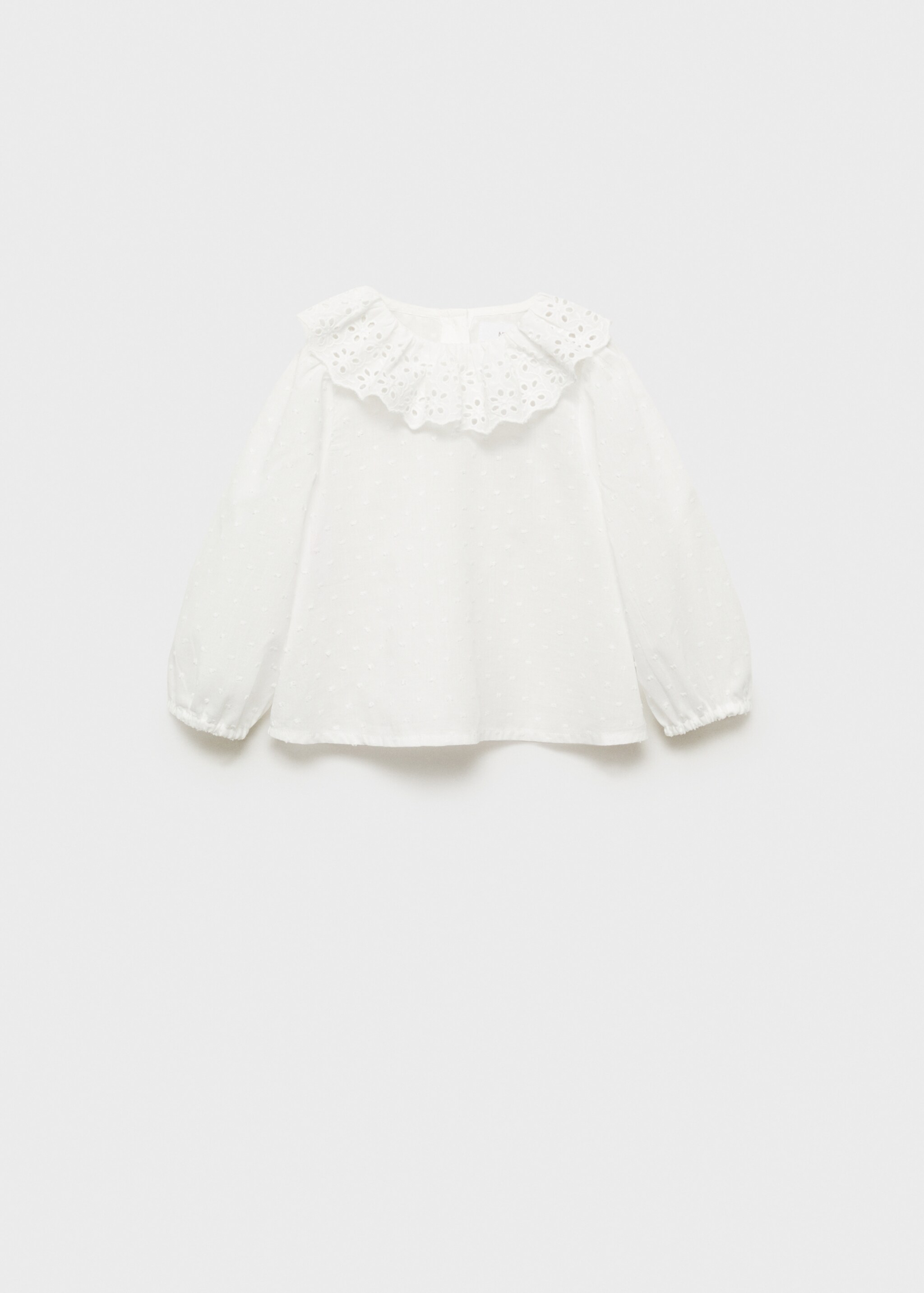 Opengewerkte blouse met peterpankraag - Artikel zonder model